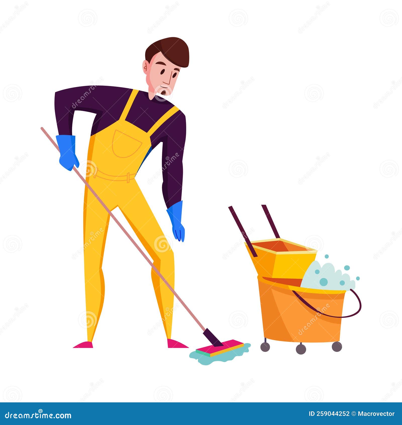 Cleaning Service Worker stock vector. Illustration of professional