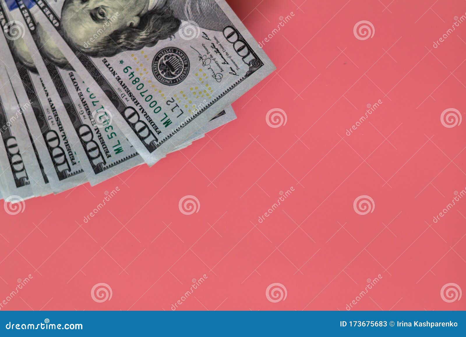 Flat Closeup Of Dollars On Pink Background. Investment Profit Income.  Success Concept. Finance Investment Concept. Dollar Sign. Stock Image -  Image Of Isolated, Number: 173675683