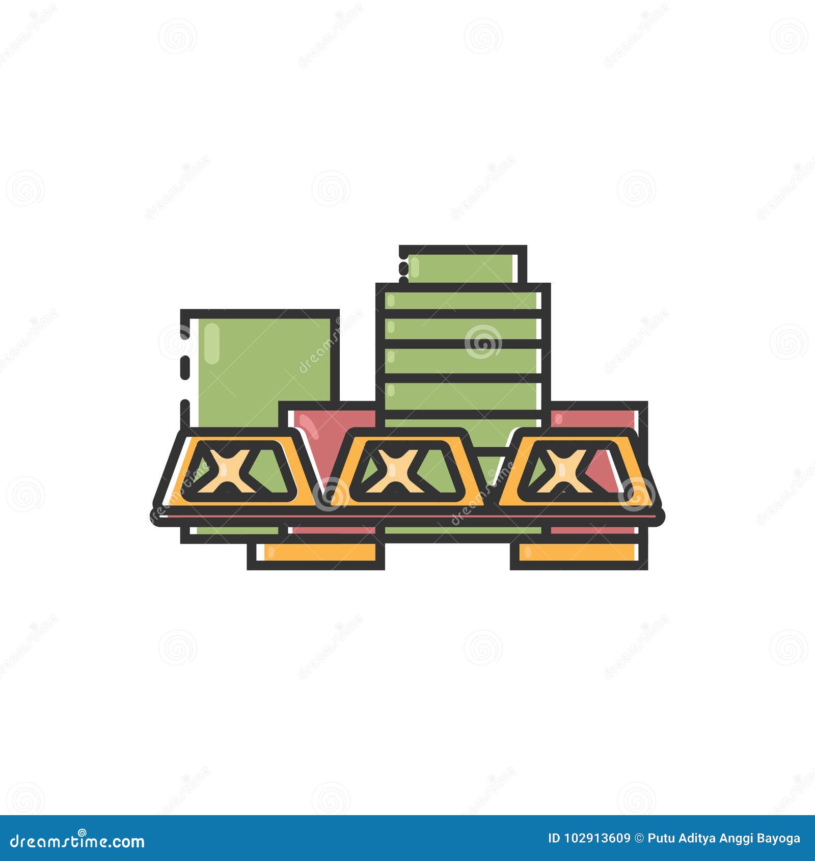 Flat Color Grand Rapids Icon Stock Vector Illustration of icon