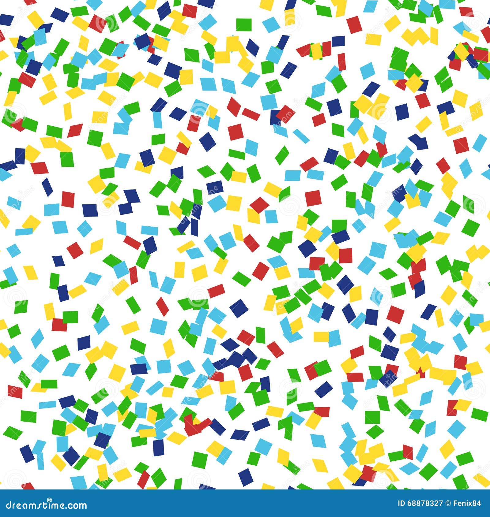 Flat Colored Confetti Squares. Seamless Vector Pattern for Parties and