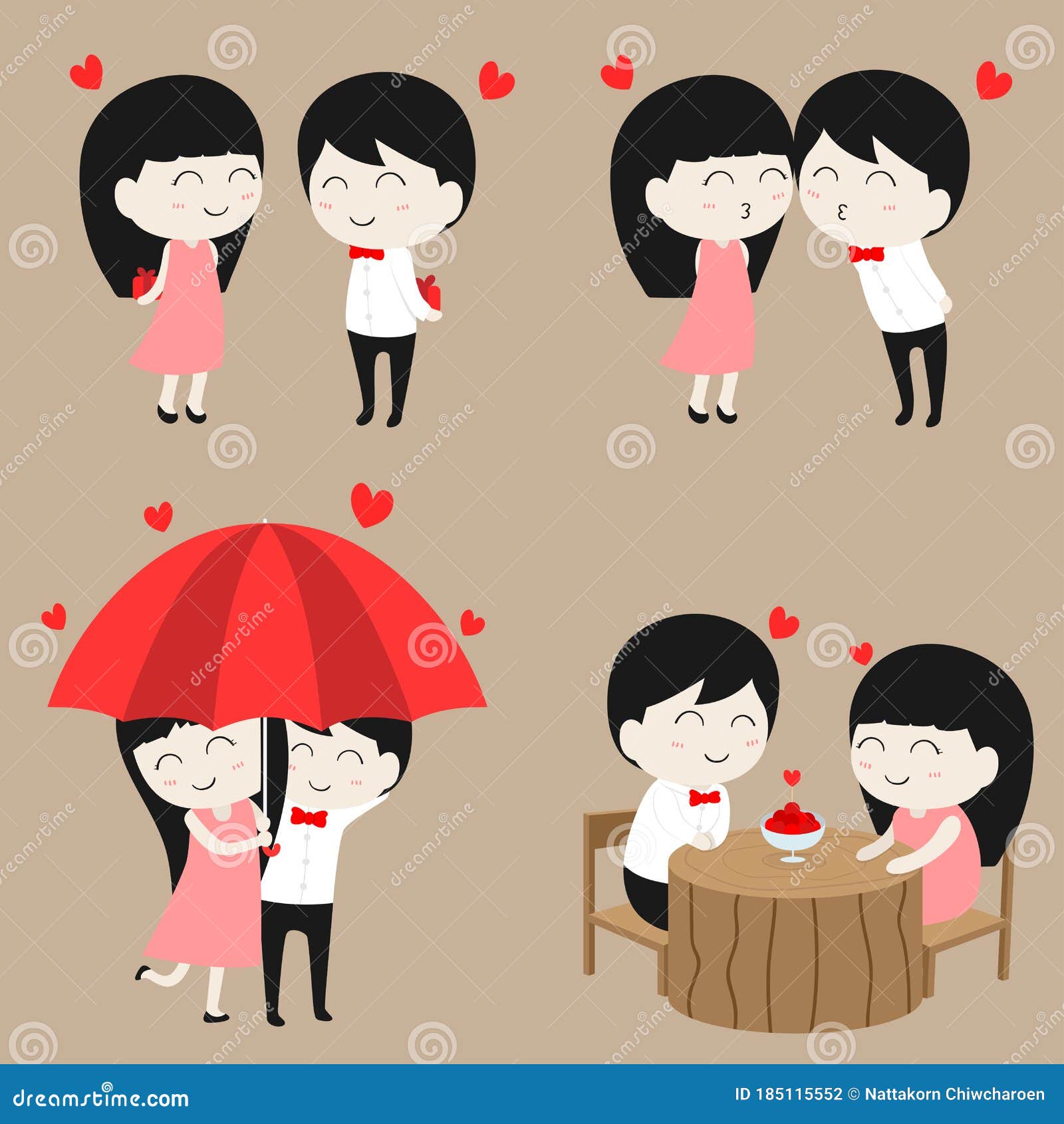 Flat Cute Cartoon Character Couple Love in Valentine`s Day Collection Set  Stock Vector - Illustration of valentine, groom: 185115552