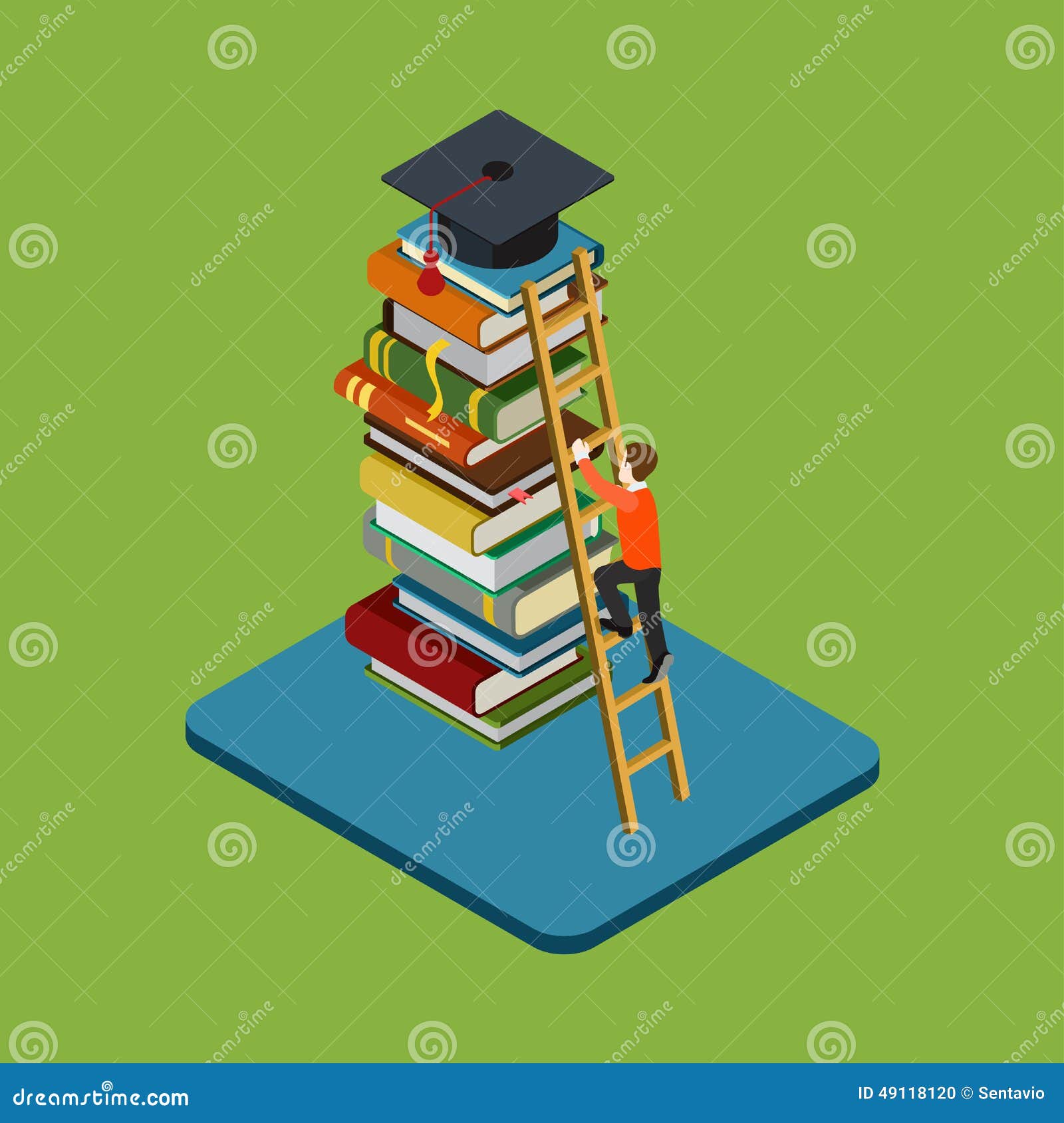 Flat 3d Isometric Education Infographic Concept Stock Flat 3d Isometric Education Infographic Concept Stock