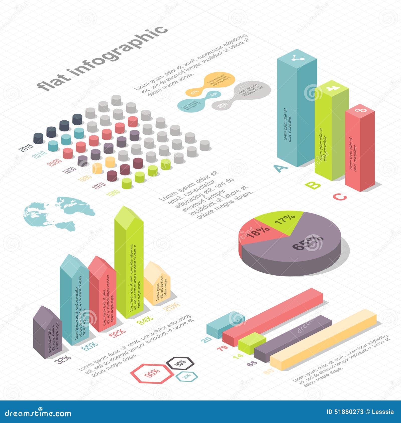 flat 3d isometric infographic for your business presentations.