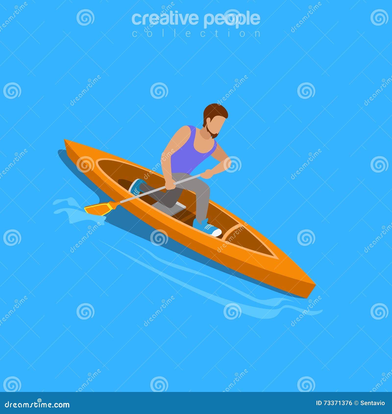 flat 3d isometry web site  kayaker rafting r