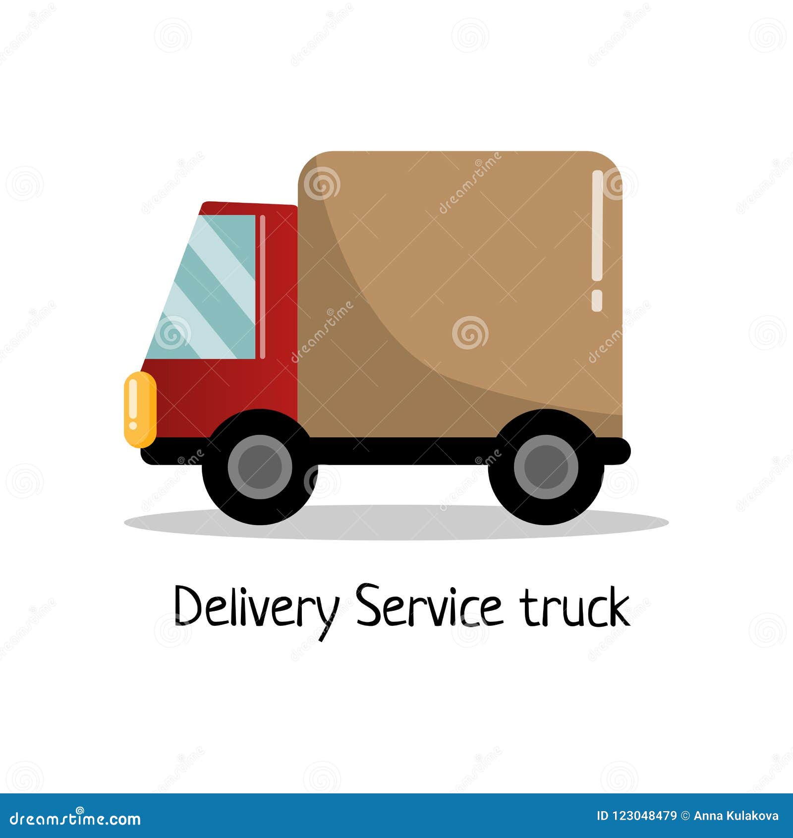 Flat Delivery Service Truck for Poster, Banner, Logo, Icon Stock ...