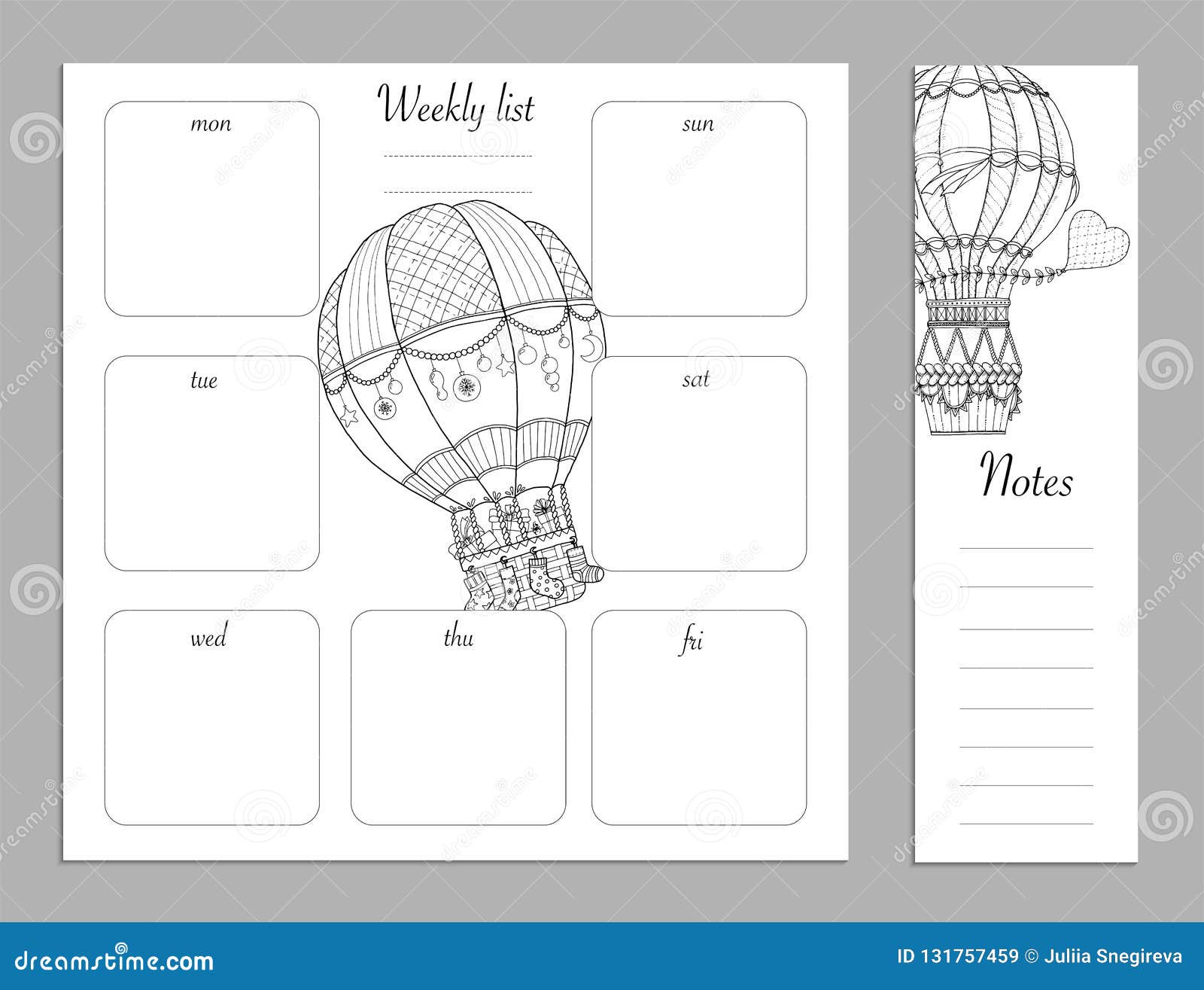 Download Flat Design Adult Coloring Page, Notes, Weekly And To Do ...