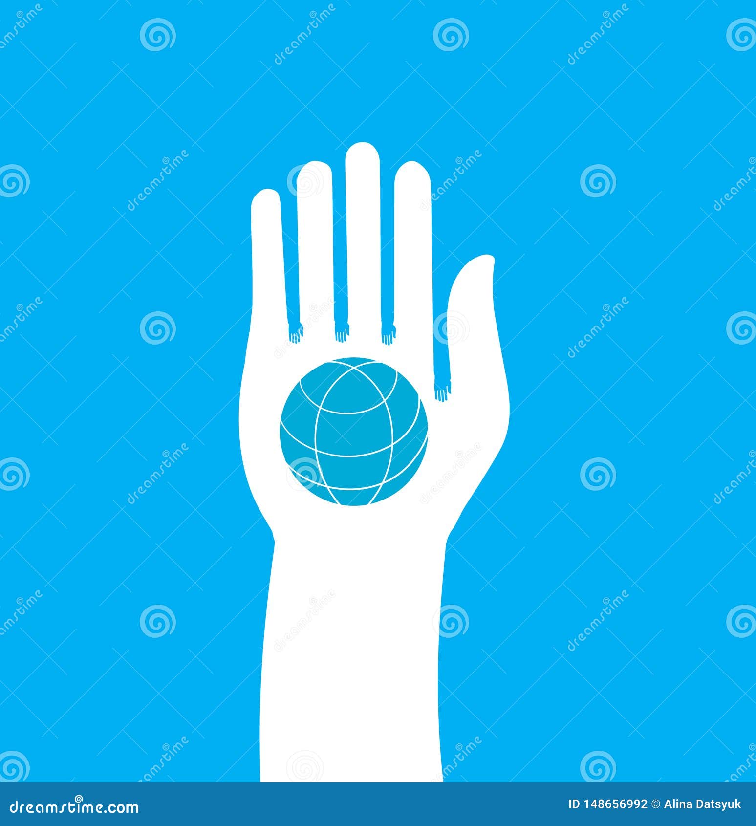 hand hold globe - icon. metaphor for peace and unity