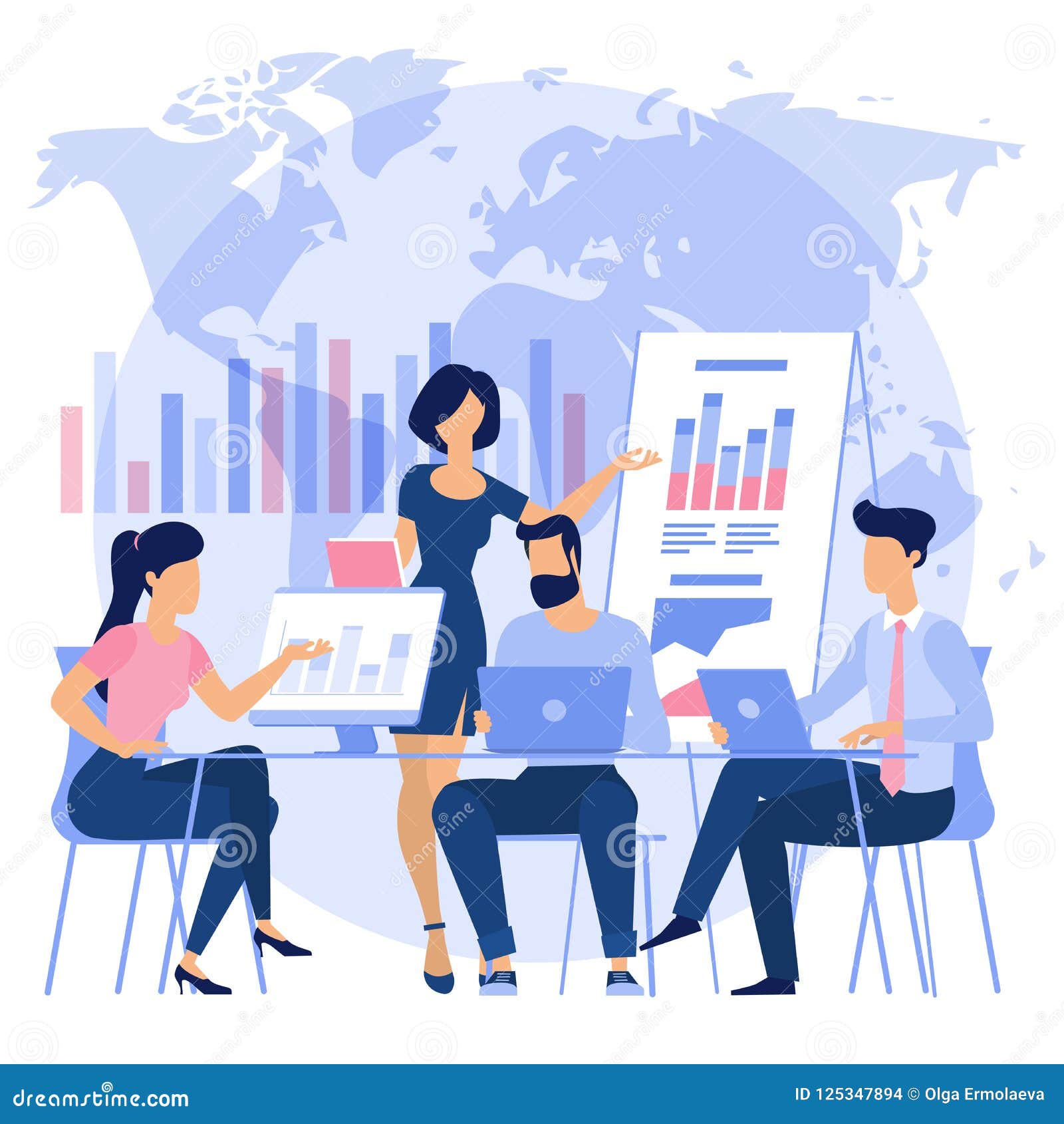 Flat Design Business Process Concept Stock Vector - Illustration of interface, office: 125347894 Flat Design Business Process Concept Stock Vector - Illustration of interface, office: 125347894