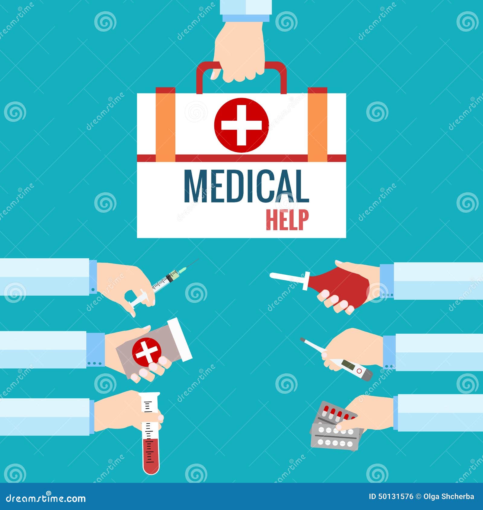 Flat Design Concepts for Medical Care Stock Vector - Illustration of ...