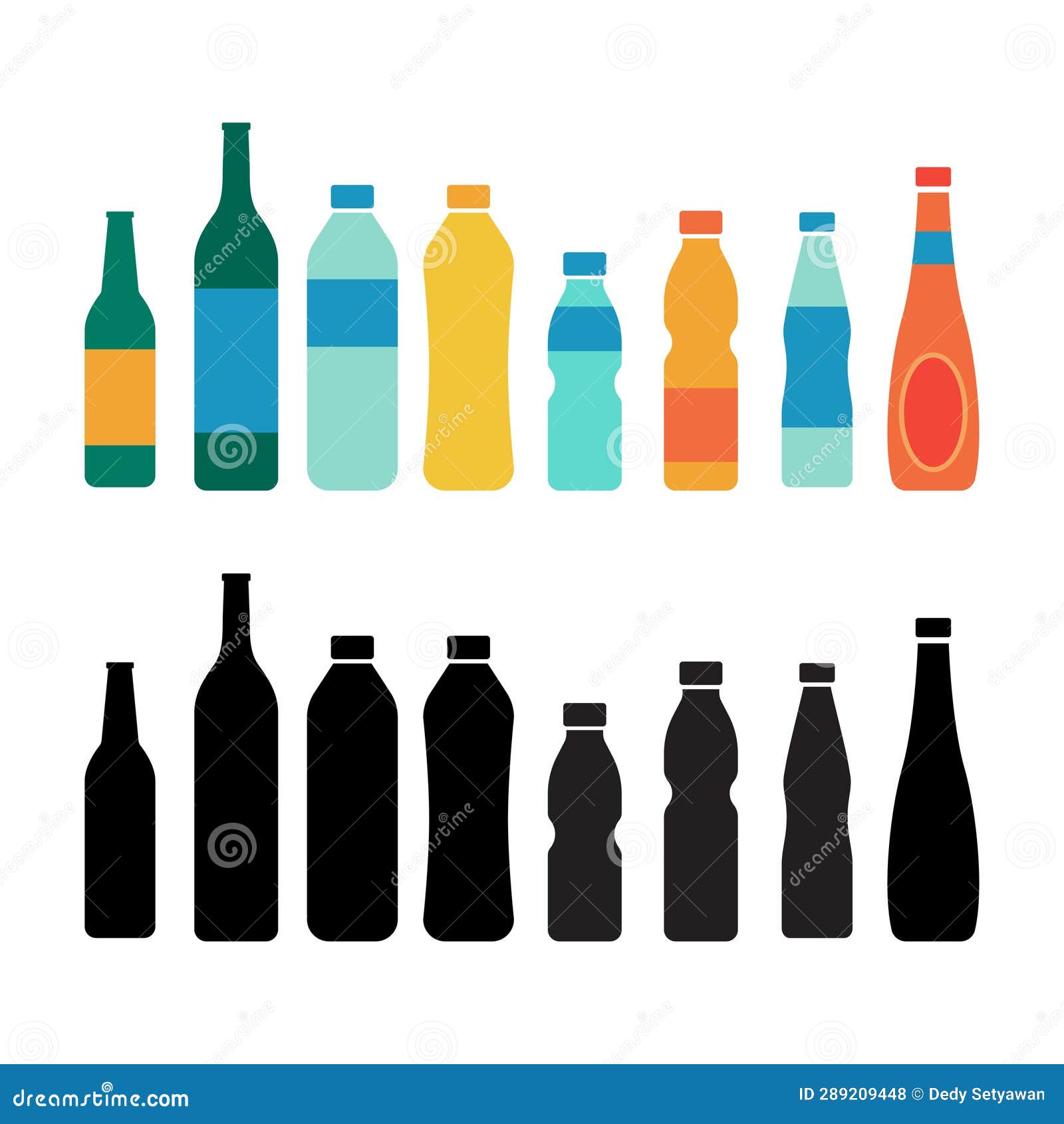 Flat Design Drink Bottles Collection Stock Illustration Illustration