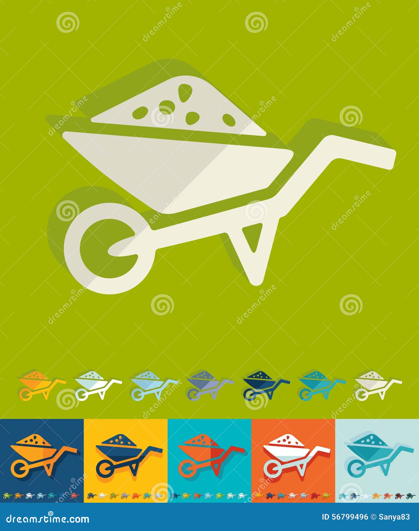Flat Design. Garden Wheelbarrow Stock Vector Illustration of outdoors