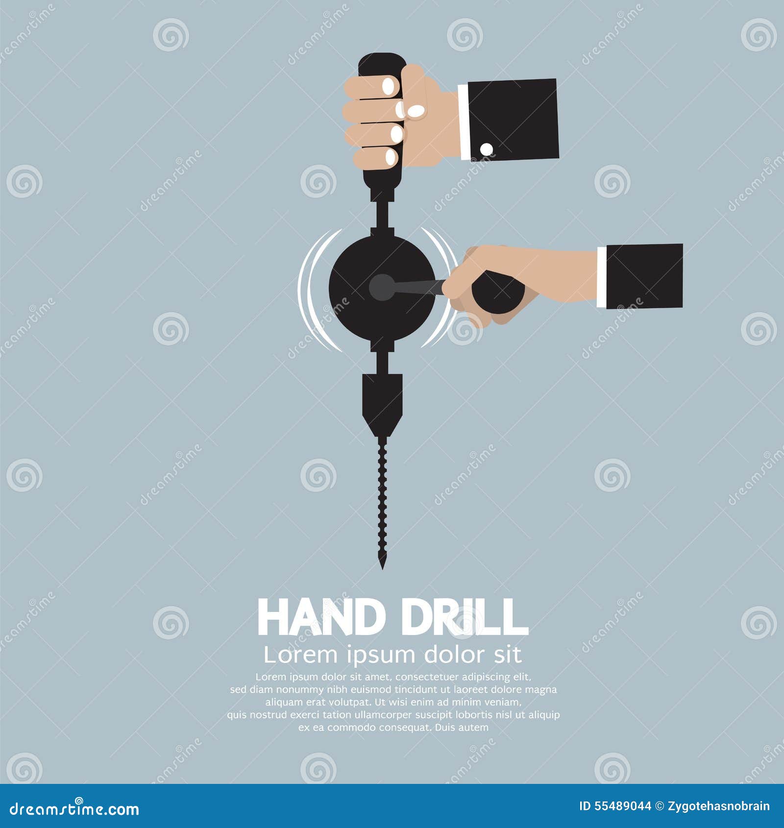 Flat Design Hand Drill. stock vector. Illustration of improvement