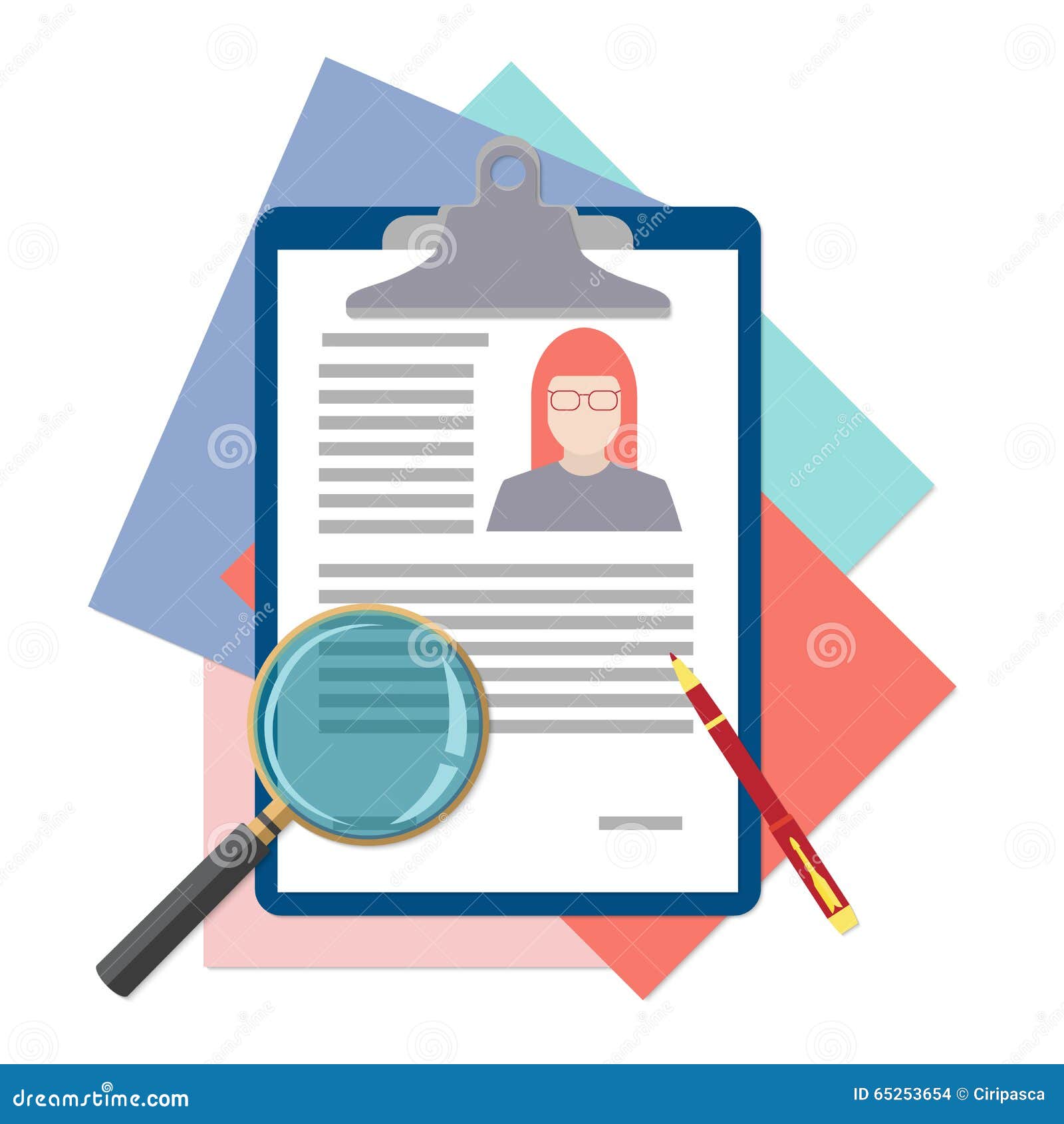 Job resume document out from laptop. Hand holding cv resume papers. Human  resources management concept, searching professional staff, work. Found  right resume. Vector illustration in flat style Stock Vector