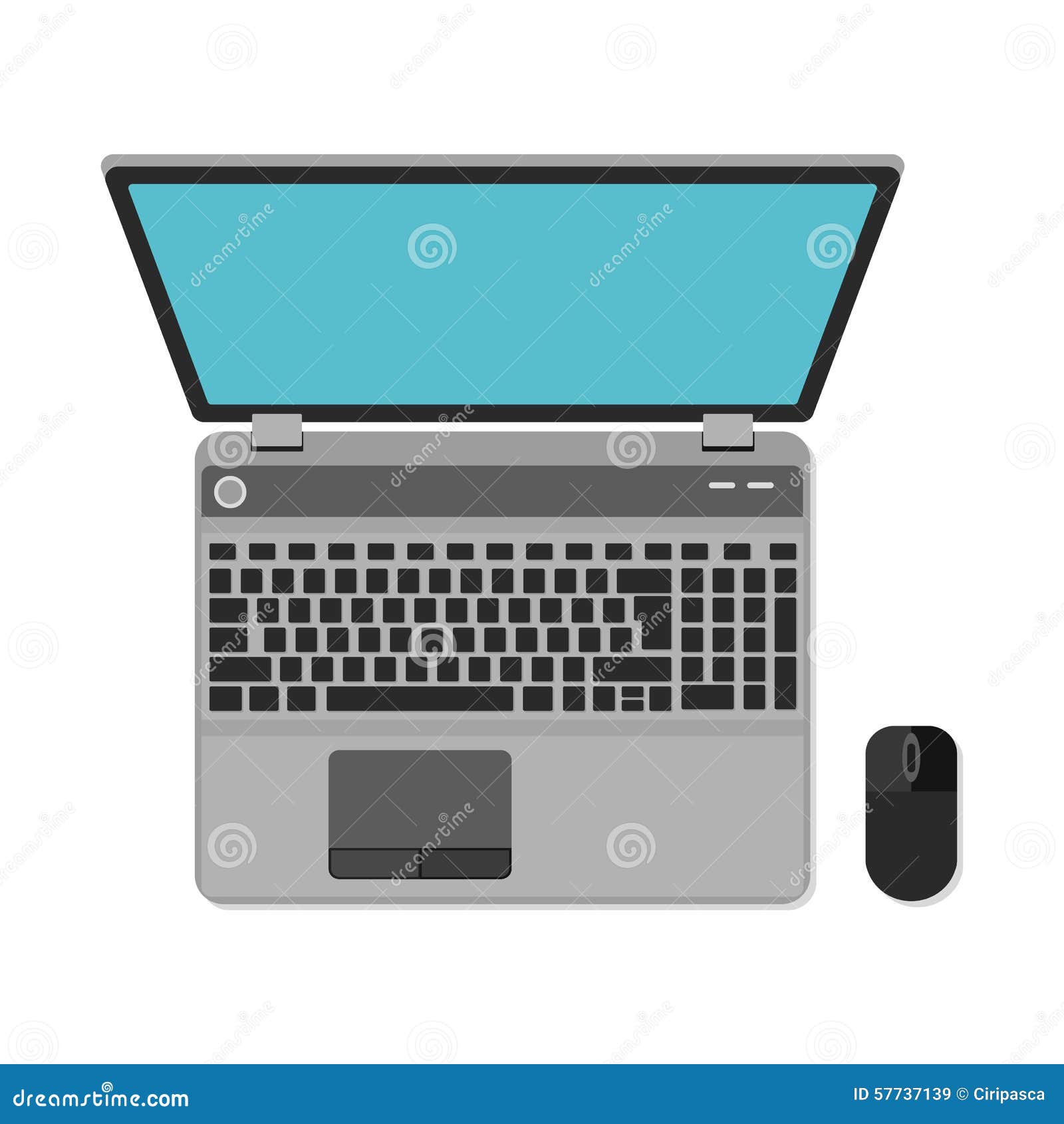 Download Flat Design Icon Of Laptop Top View Stock Vector - Image: 57737139