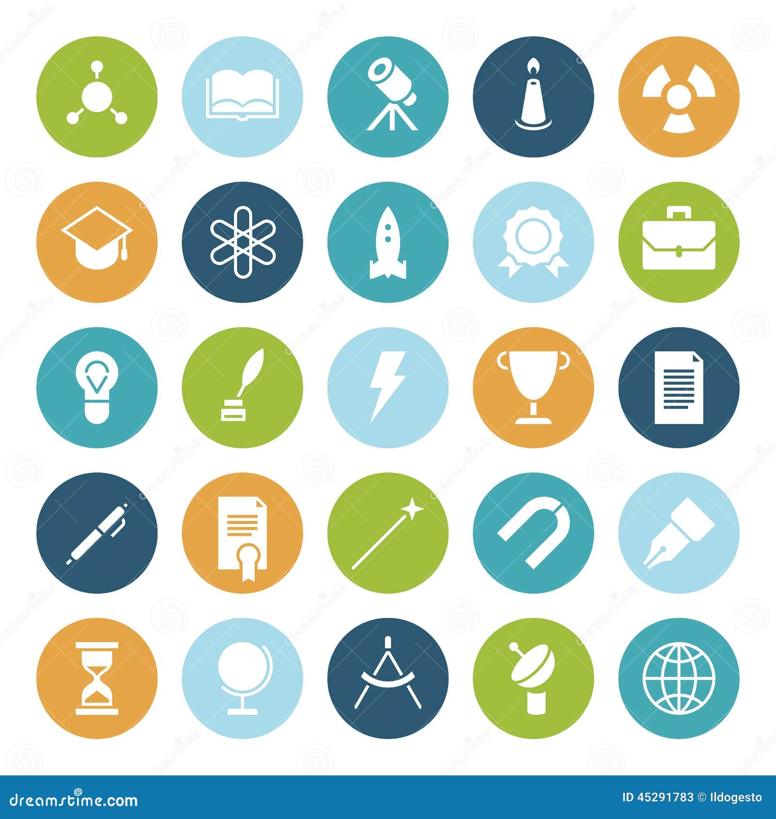 flat design icons for education and science stock vector