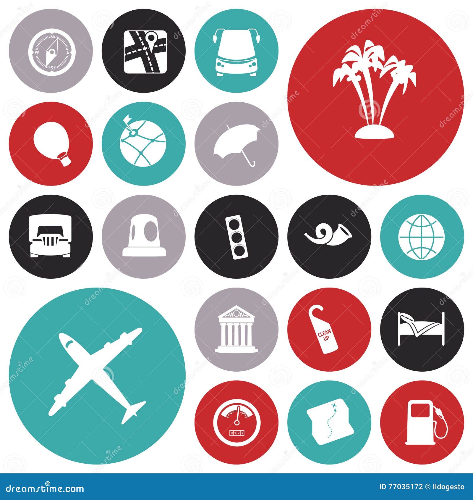 Flat Design Icons for Travel and Transportation Stock Vector ...