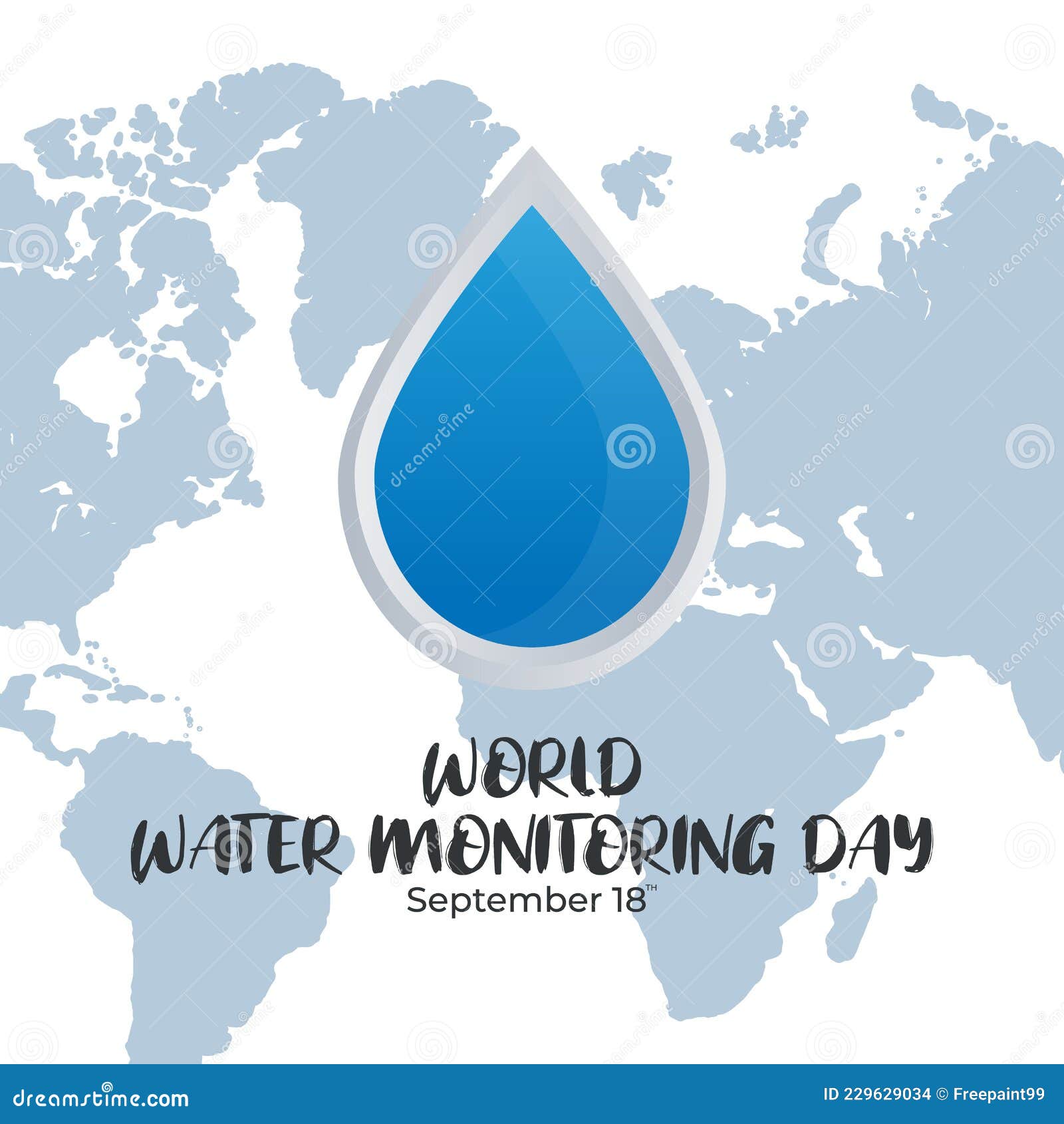 Flat Design Illustration of World Water Monitoring Day Template