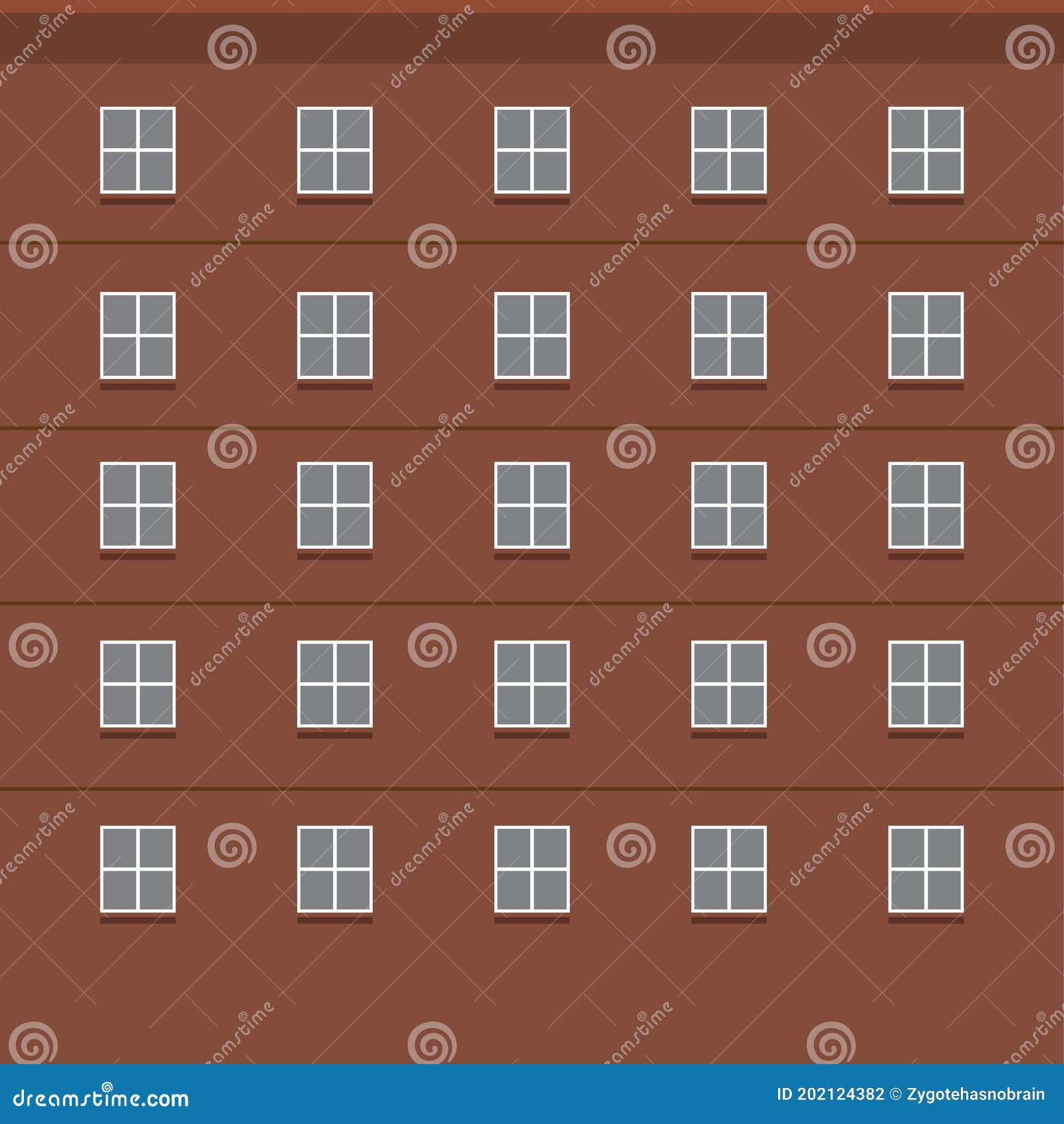 Flat Design Side View Building Window Wall Vector Stock Vector