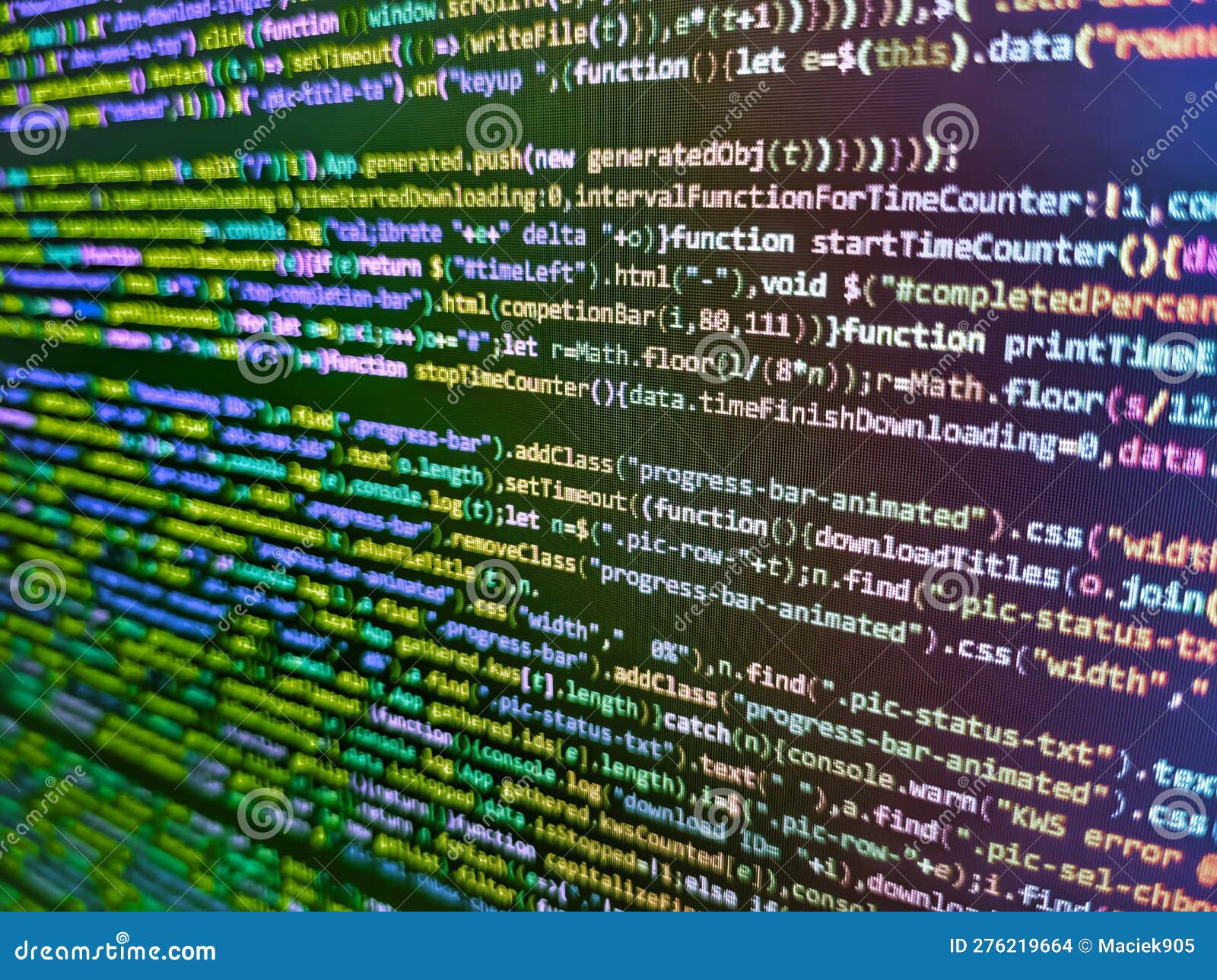 Flat Design Web Development Coded Data on Monitor Software Developer Flat Design Web Development Coded Data on Monitor Software Developer
