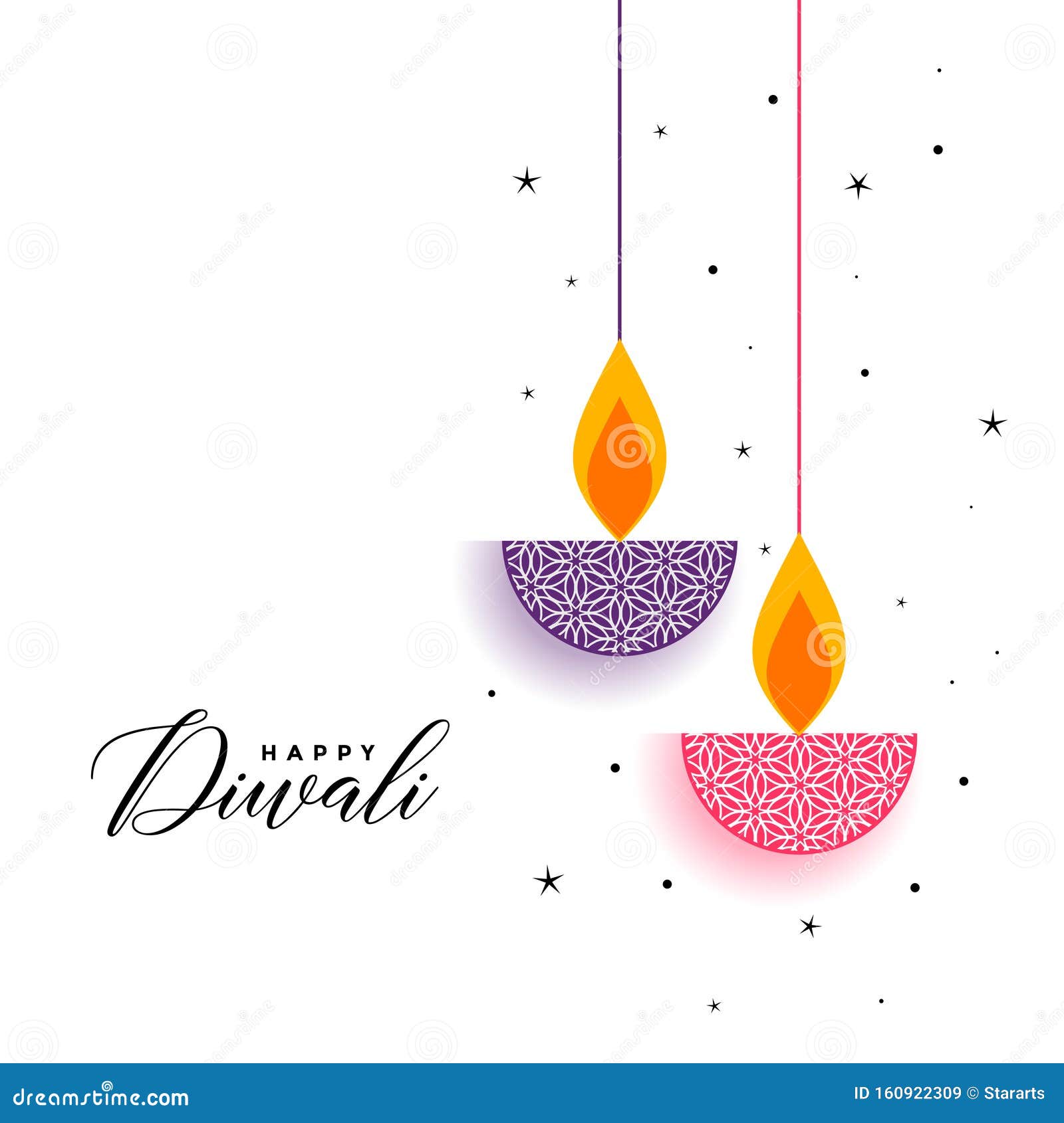 Flat Diwali Background with Decorative Diya Design Stock Vector -  Illustration of deepawali, deepavali: 160922309