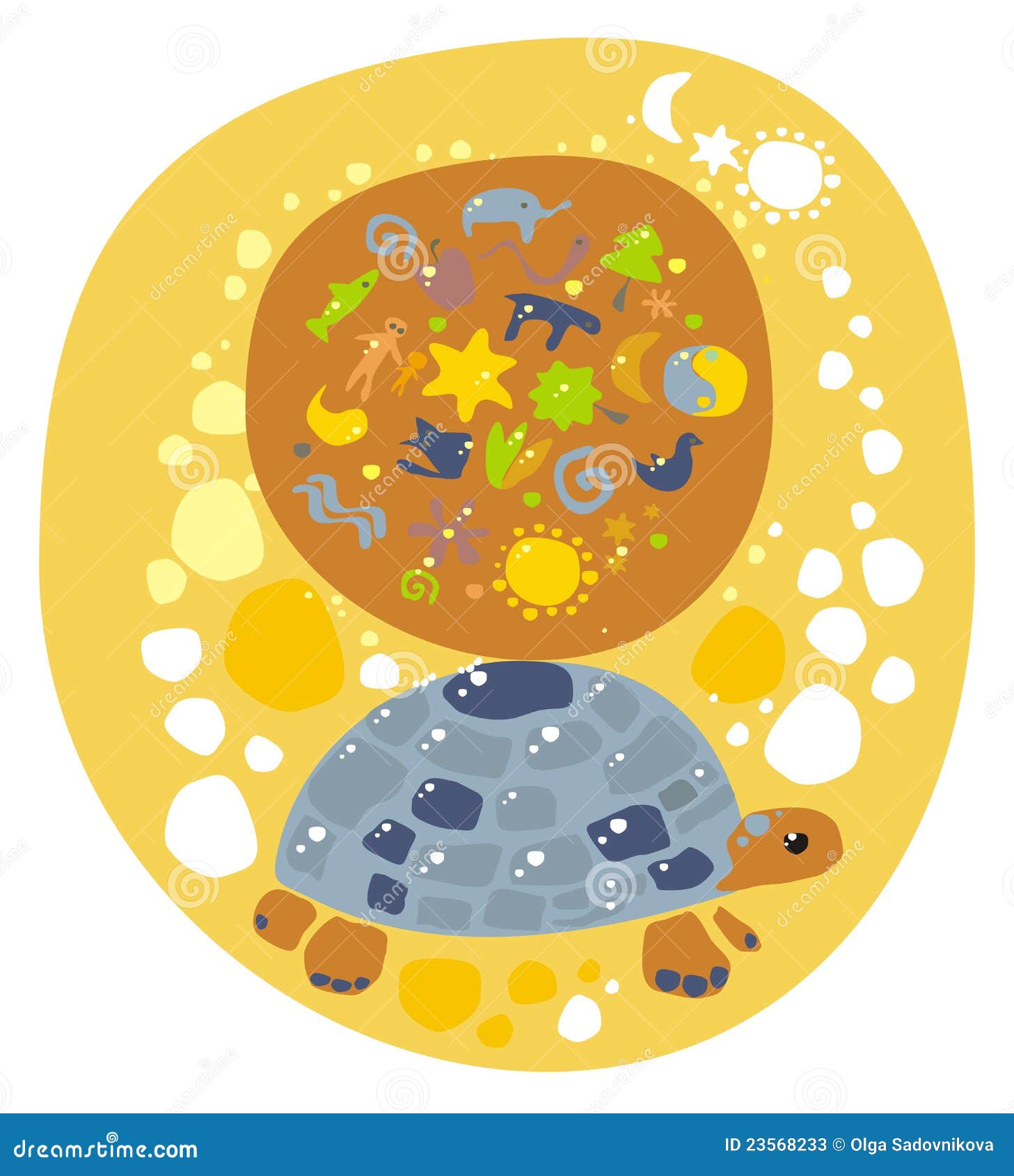 Earth Model With Circles Around And World Map Stock Photo