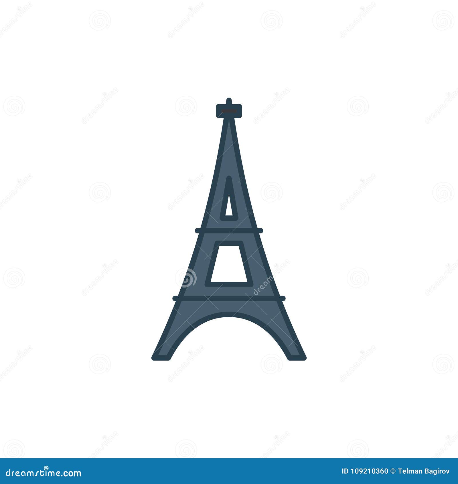 Eiffel Tower Icon On White Background Stock Illustration