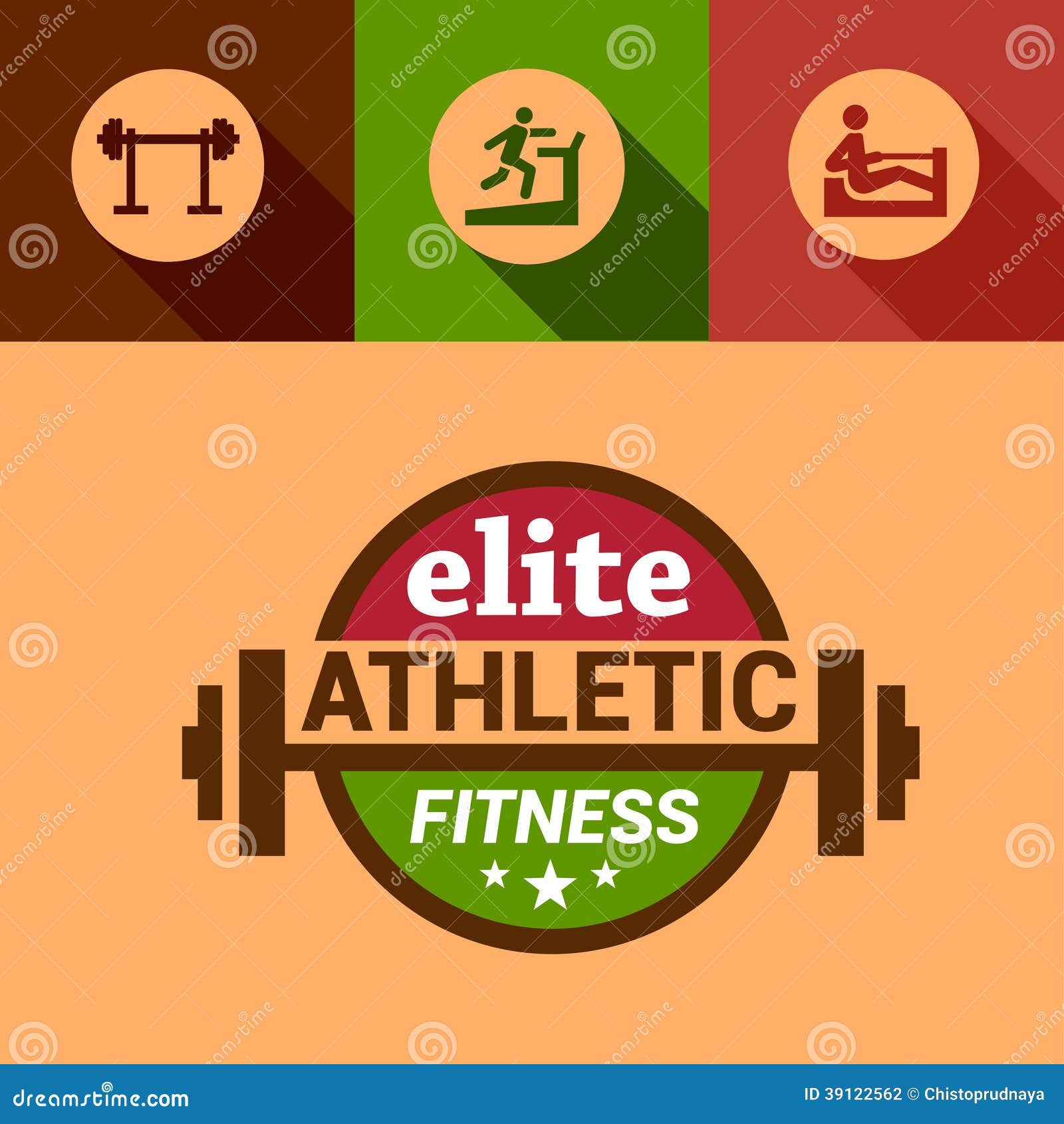 Elite Fitness Center - Emblem Or Logo With Original Lettering. Vector ...