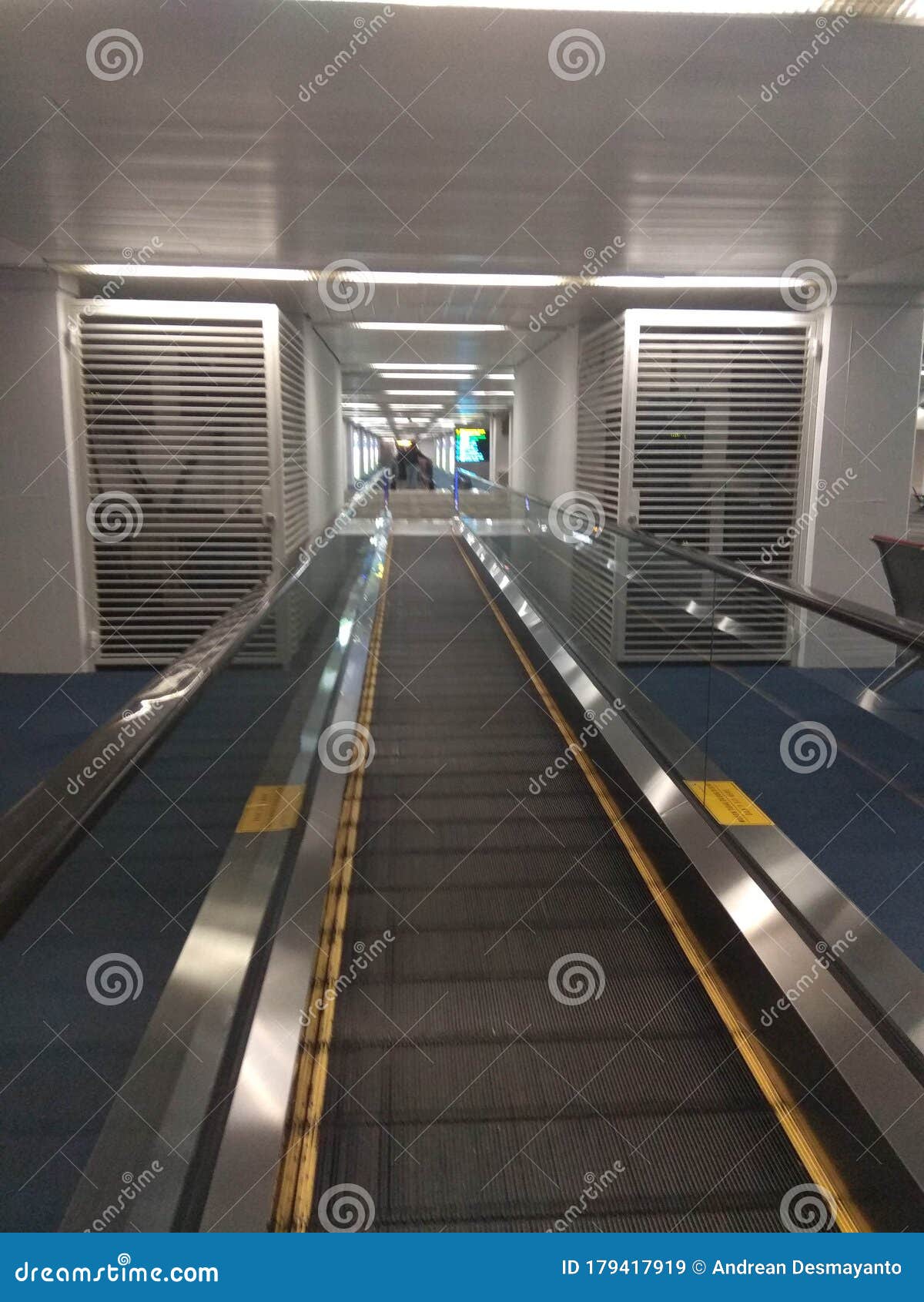 Flat Escalator in Jakarta Airport Stock Image Image of escalator