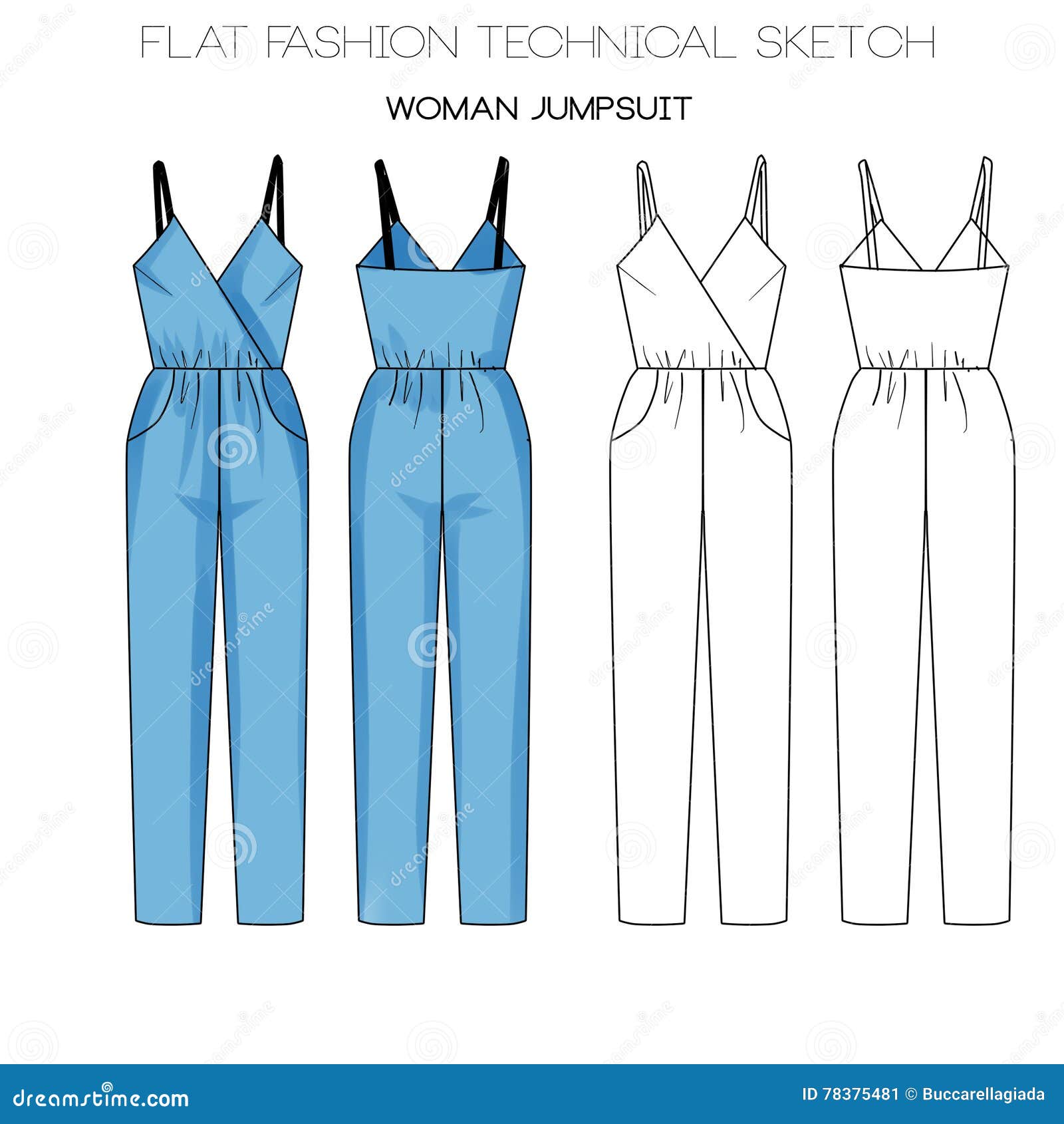 Jumpsuit Flat Sketch | peacecommission.kdsg.gov.ng