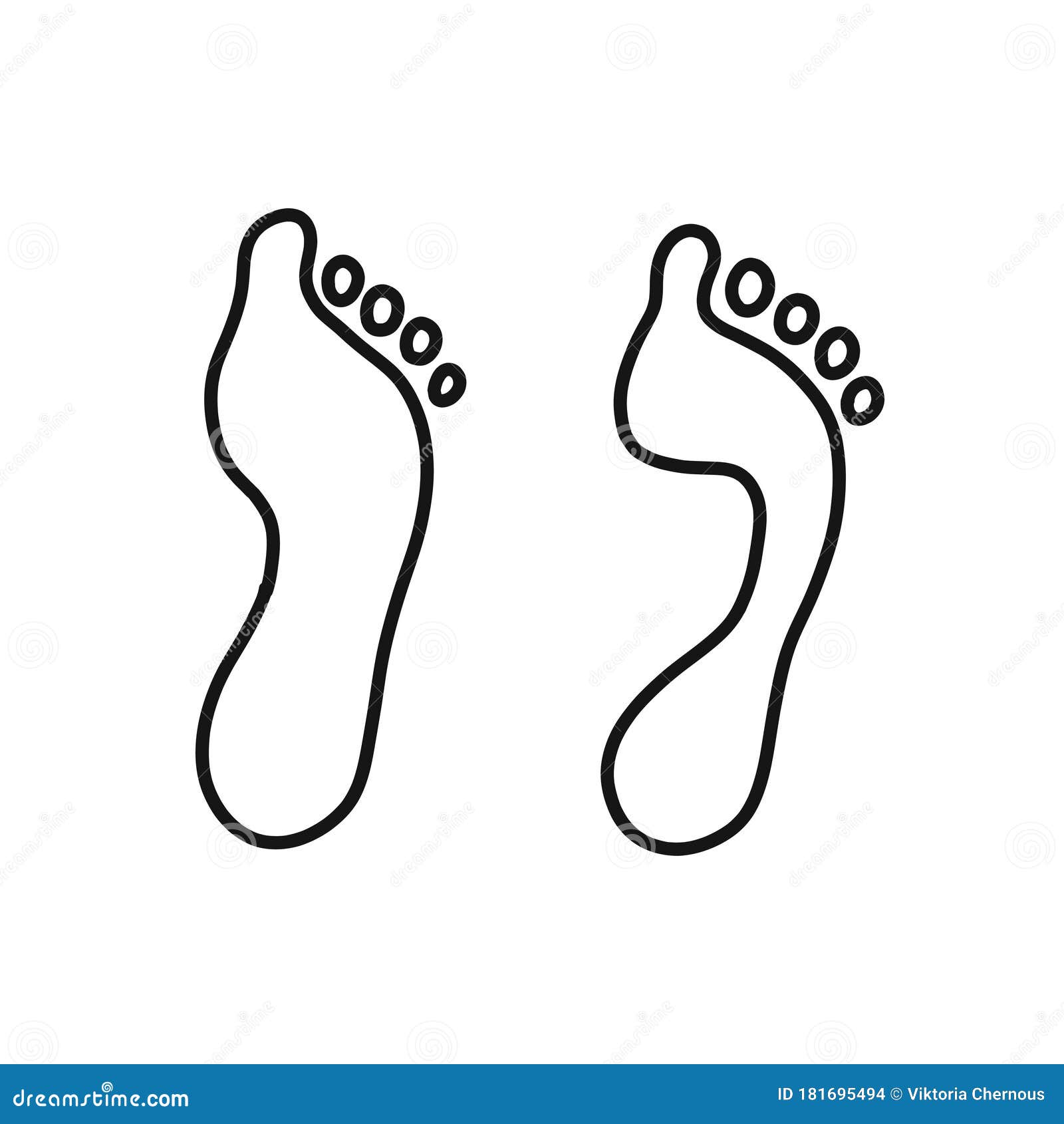 Flat Feet Doodle Icon, Vector Illustration Stock Illustration ...