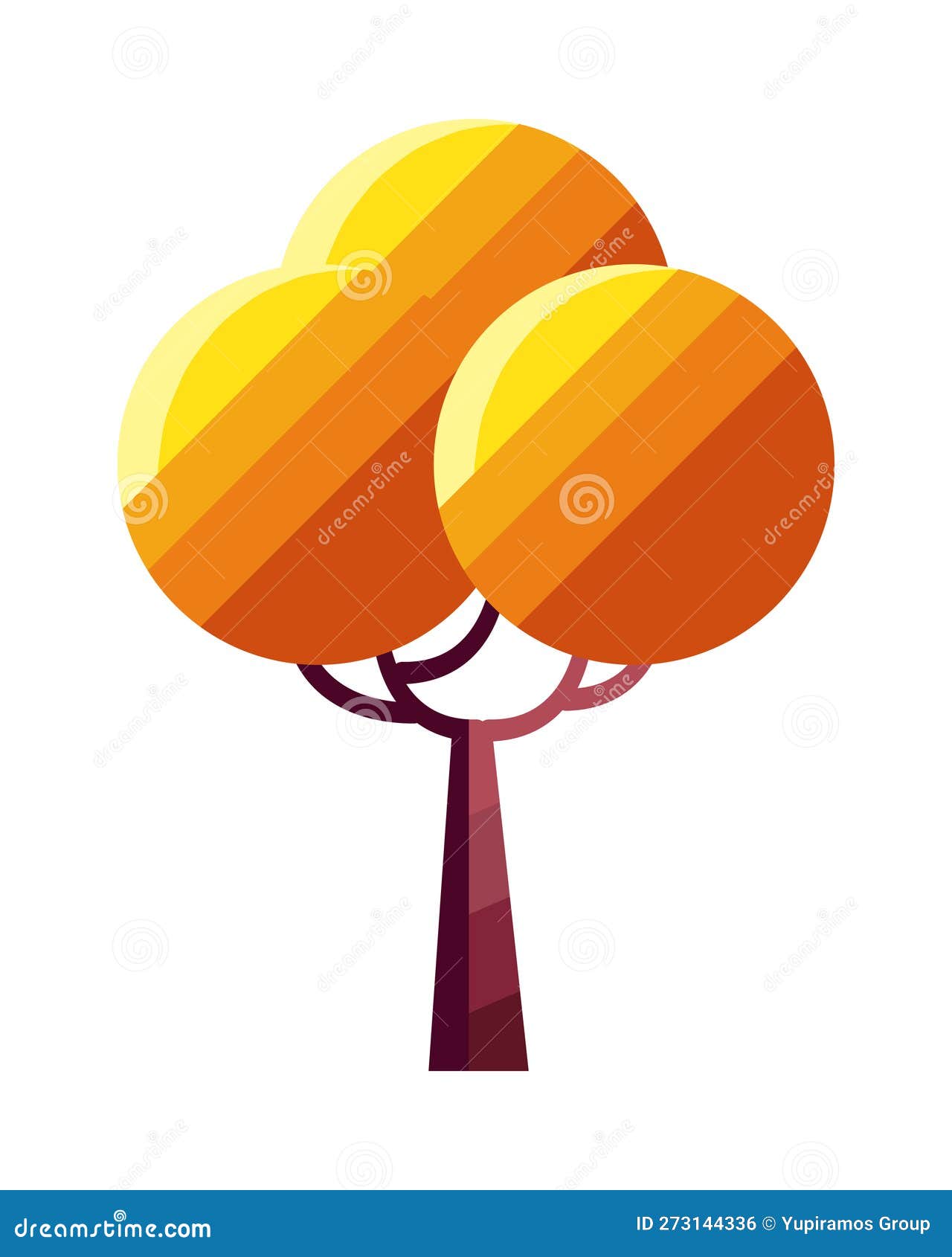 Flat golden tree stock vector. Illustration of eaves 273144336