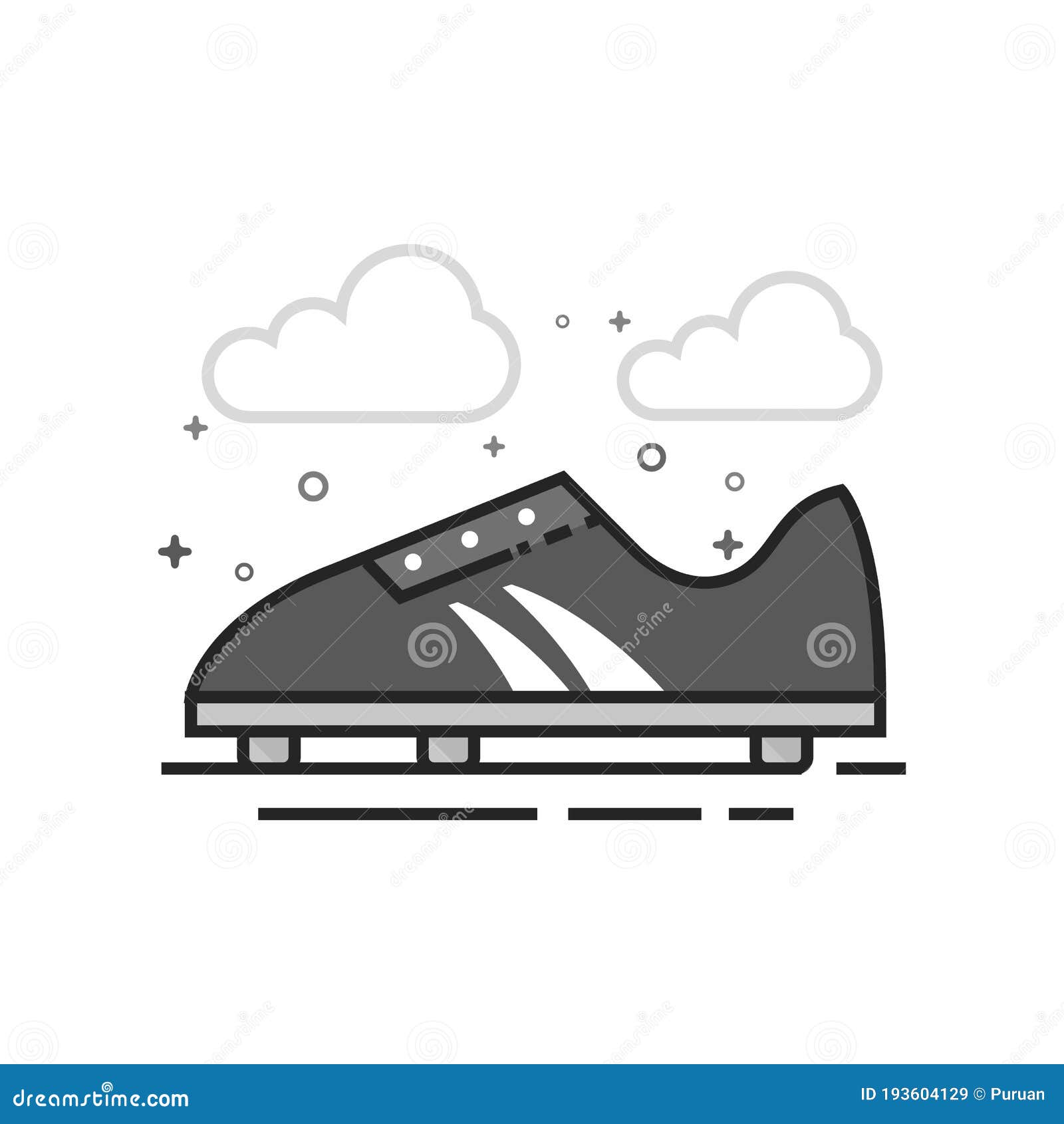 flat grayscale icon - soccer shoe