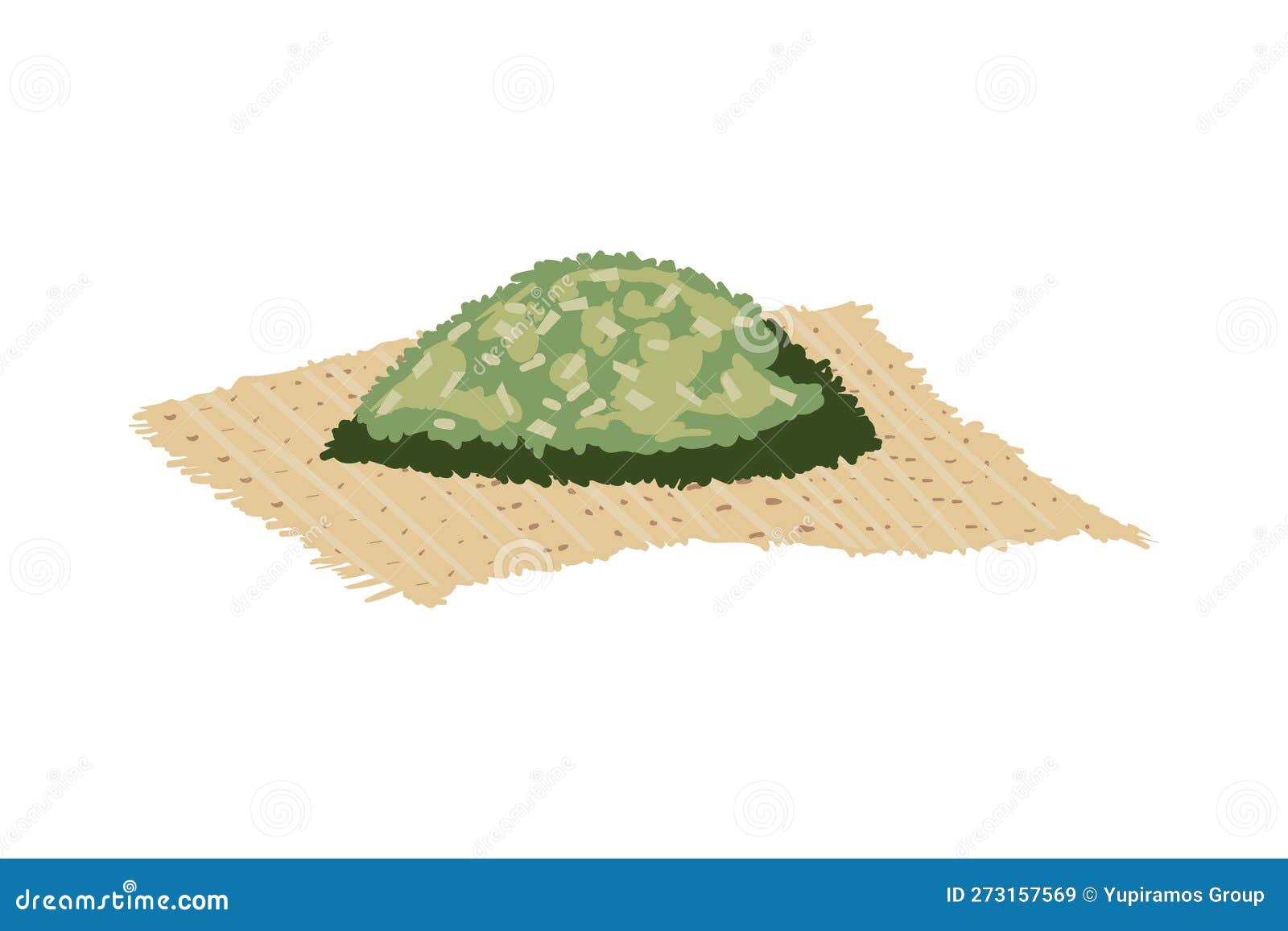 Flat green tea powder stock vector. Illustration of hand 273157569