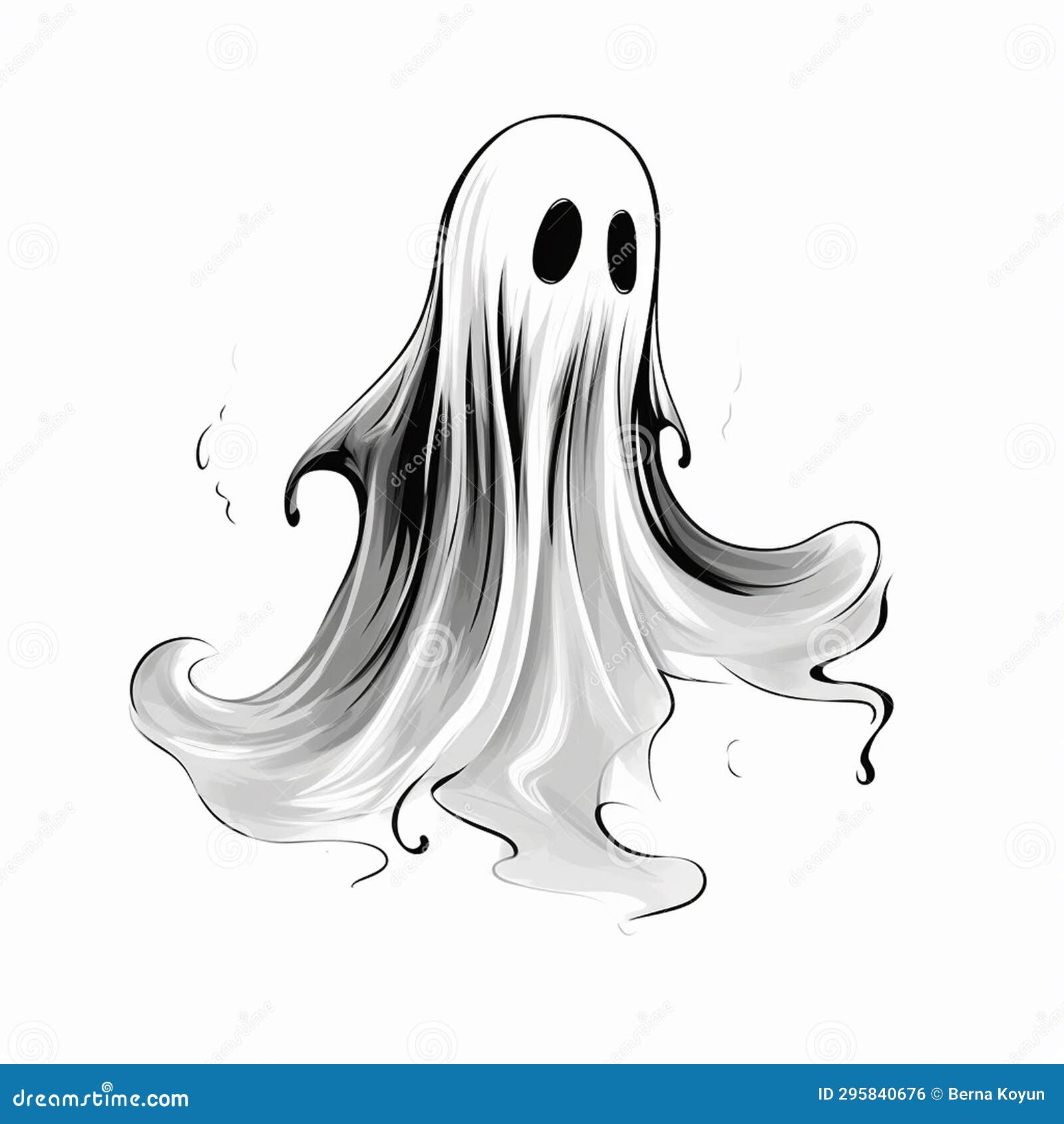 flat halloween ghost art modern spooky flair