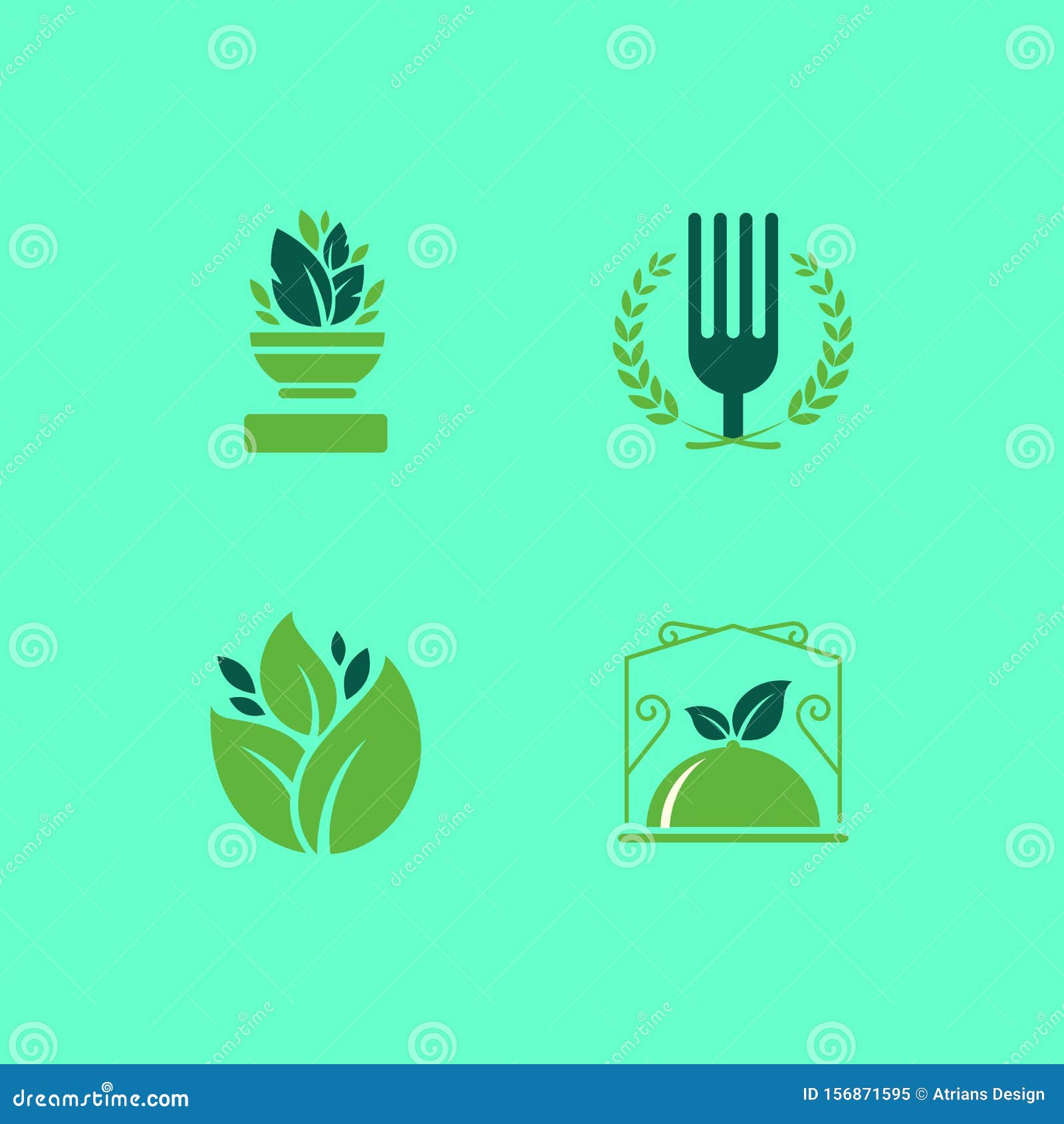 Flat Healthy Food Logo Flat Logos Stock Vector Illustration Of Minimalist Fresh