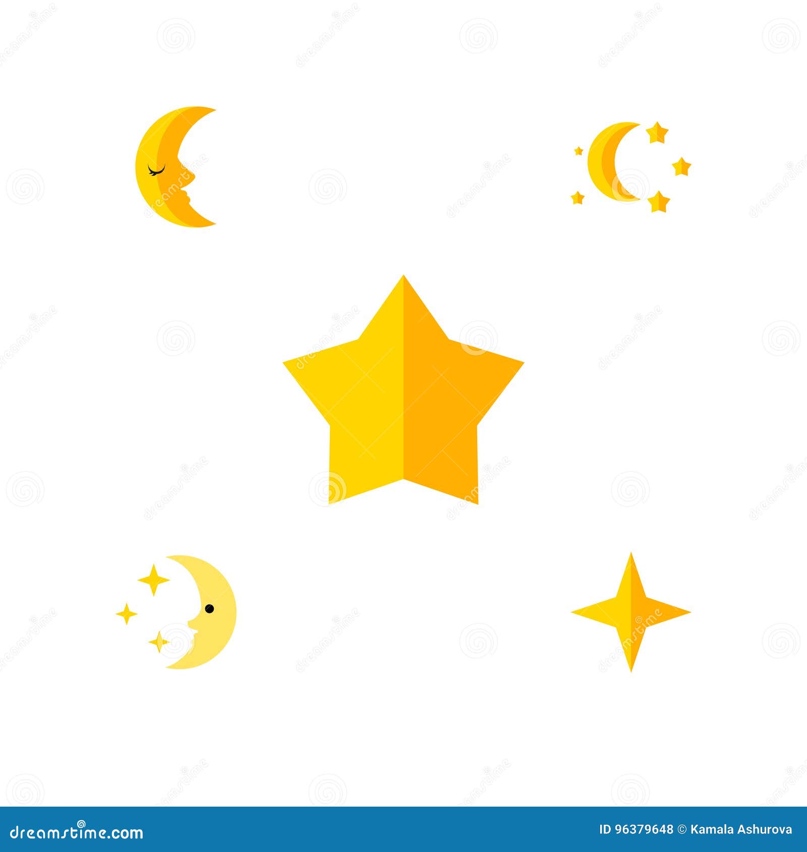 flat icon bedtime set of bedtime, starlet, star and other  objects. also includes asterisk, moon, star s.