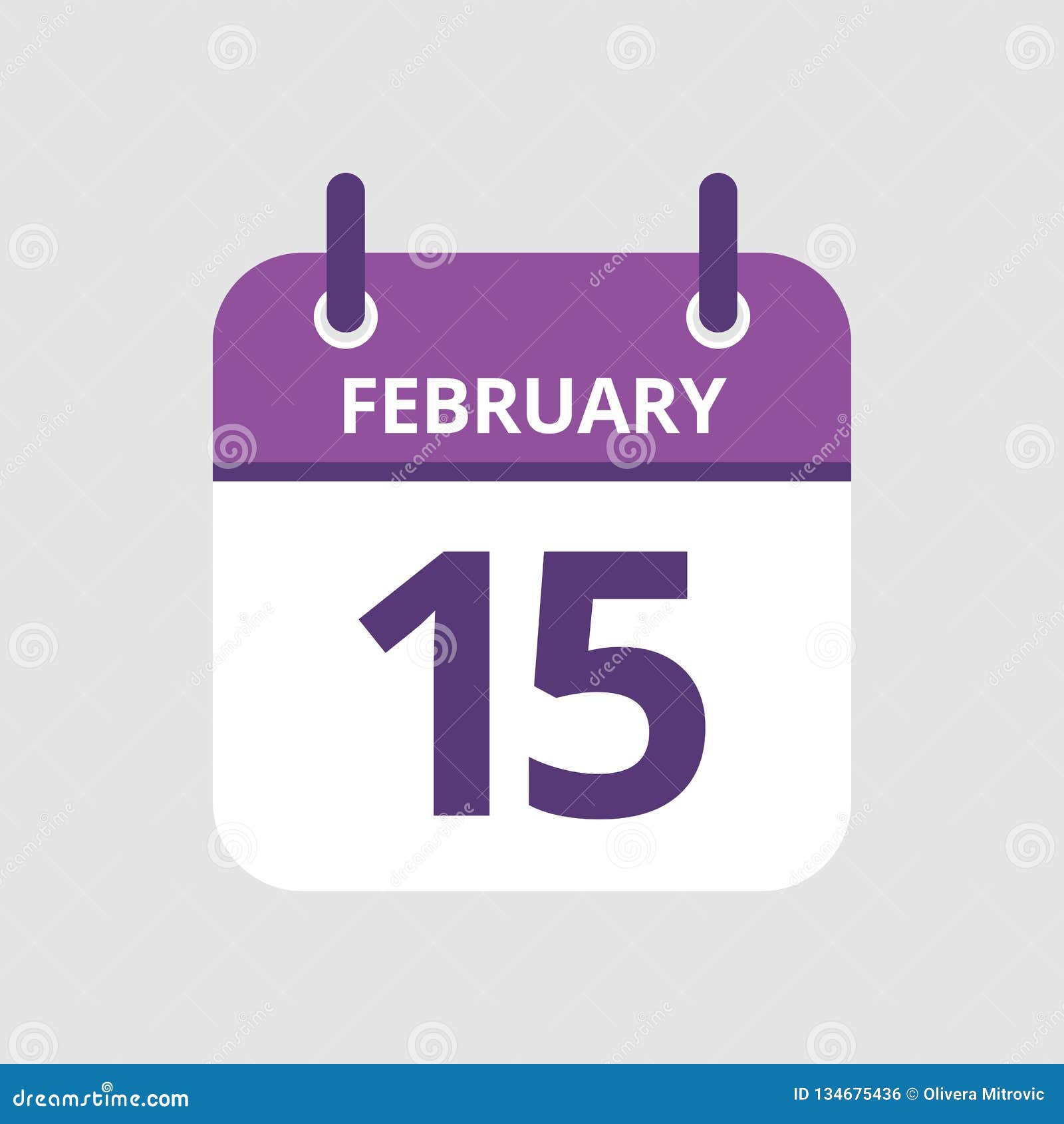 Calendar 15th of February stock vector. Illustration of event 134675436