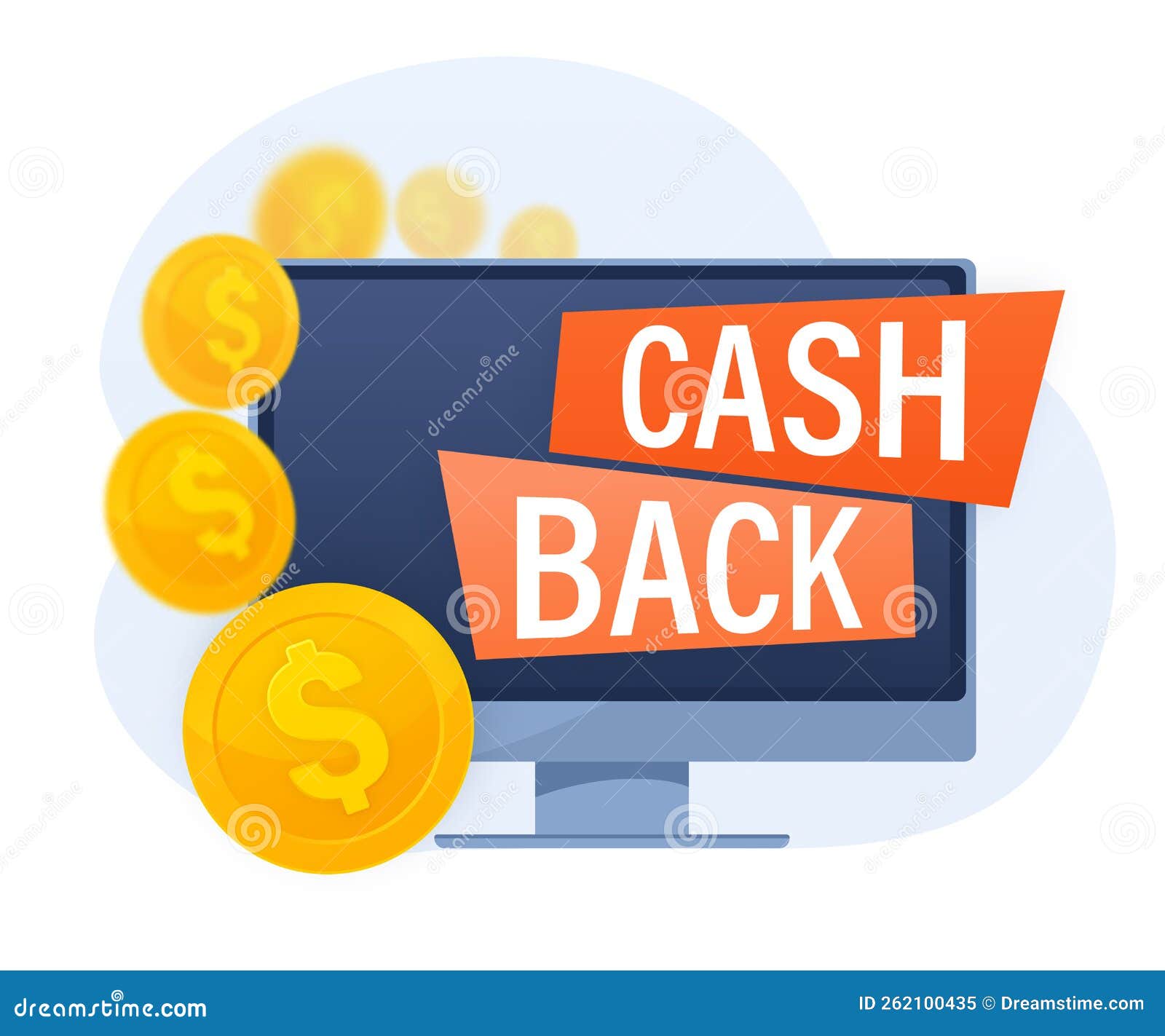 Flat Icon with Cash Back for Concept Design. Cash Back Concept in Flat