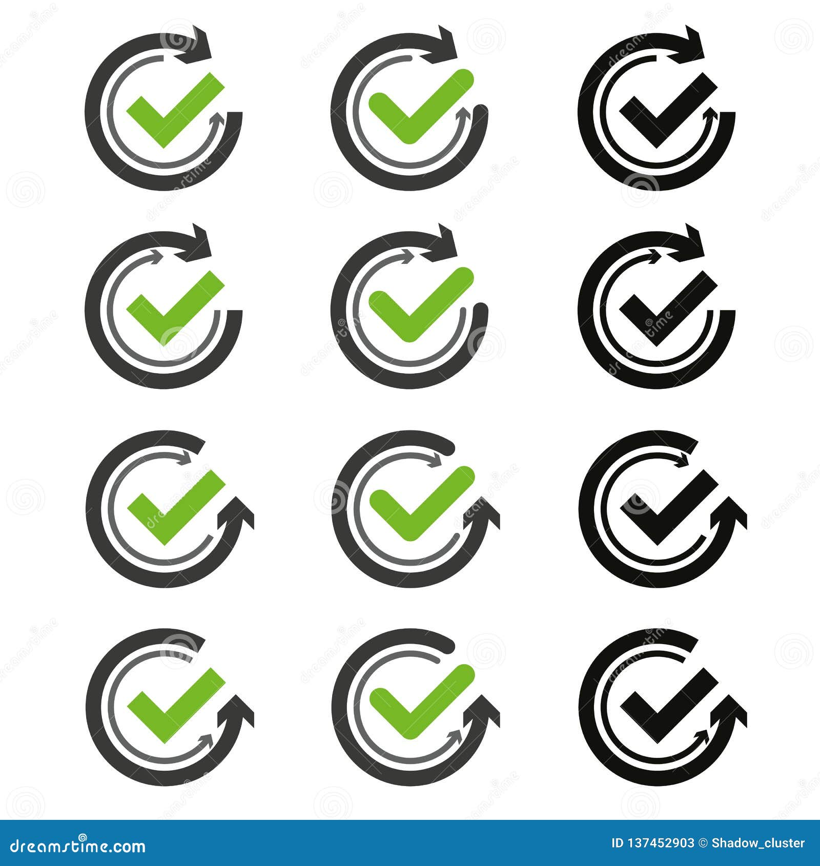 flat icon of graphical  of movement, rotation, cyclic recurrence