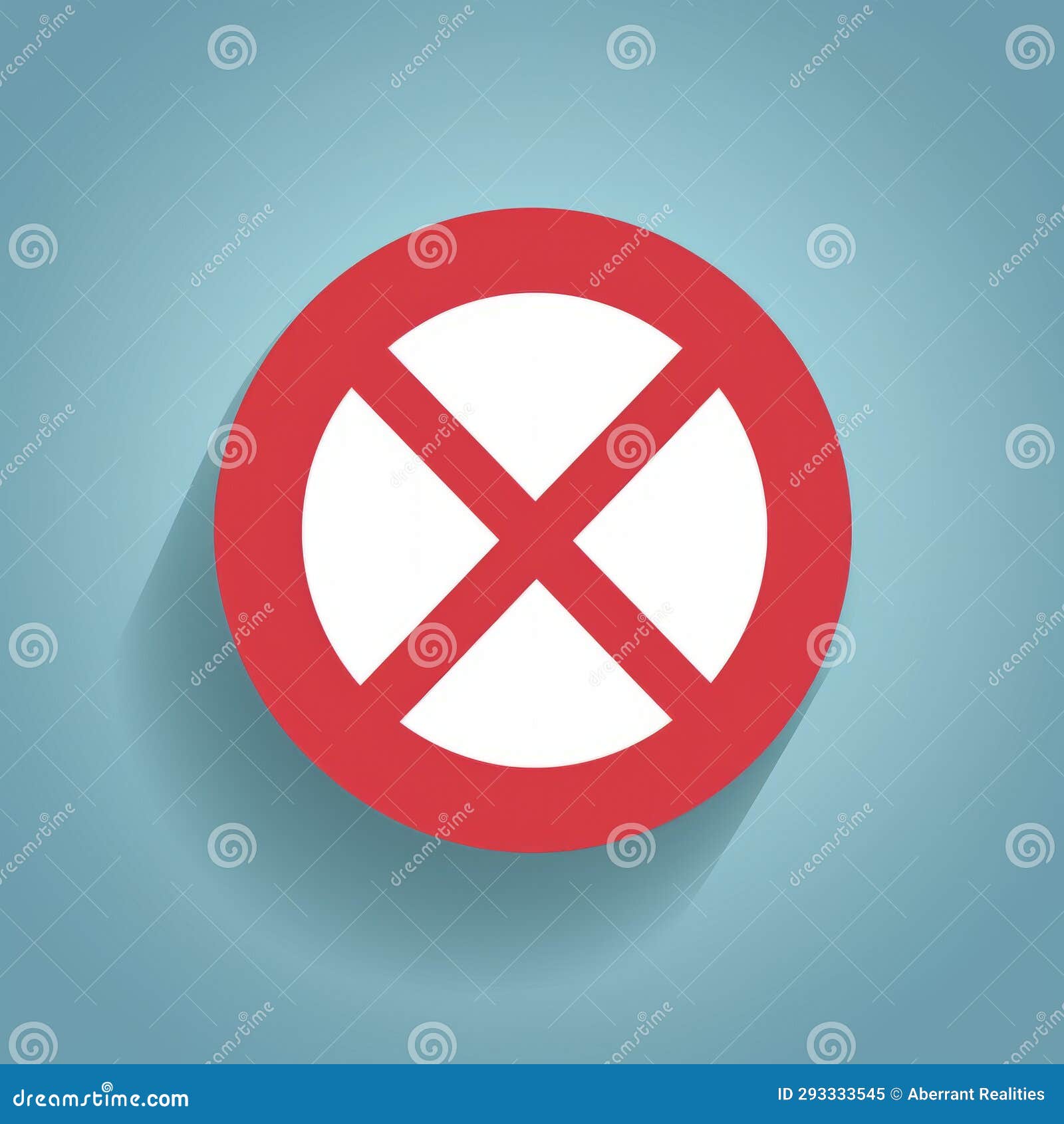 A Flat Icon of a No Entry Sign on a Blue Background Stock Illustration