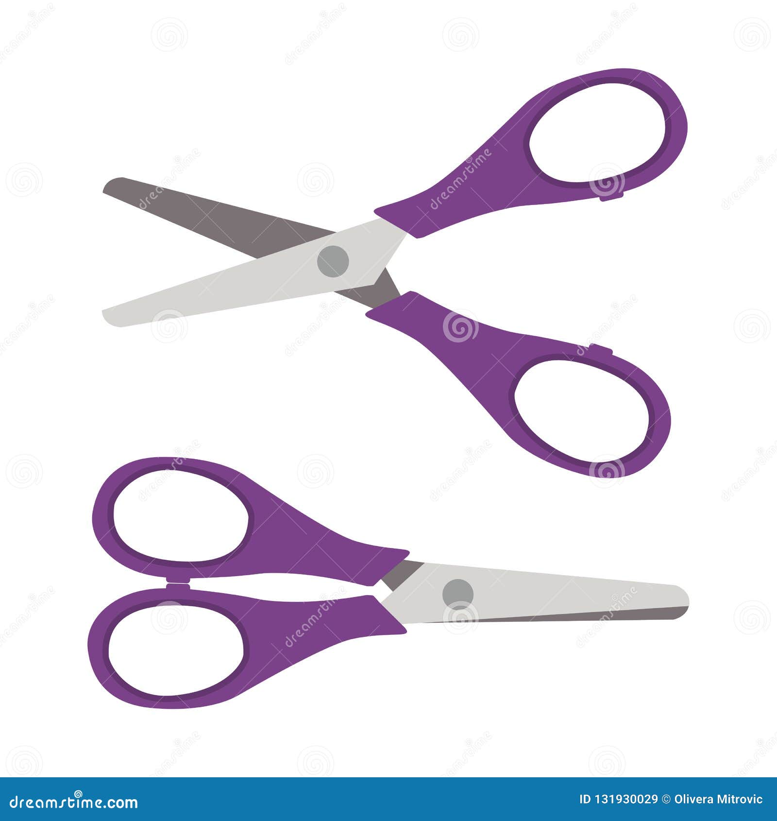 Flat icon purple scissors stock vector. Illustration of sharp 131930029