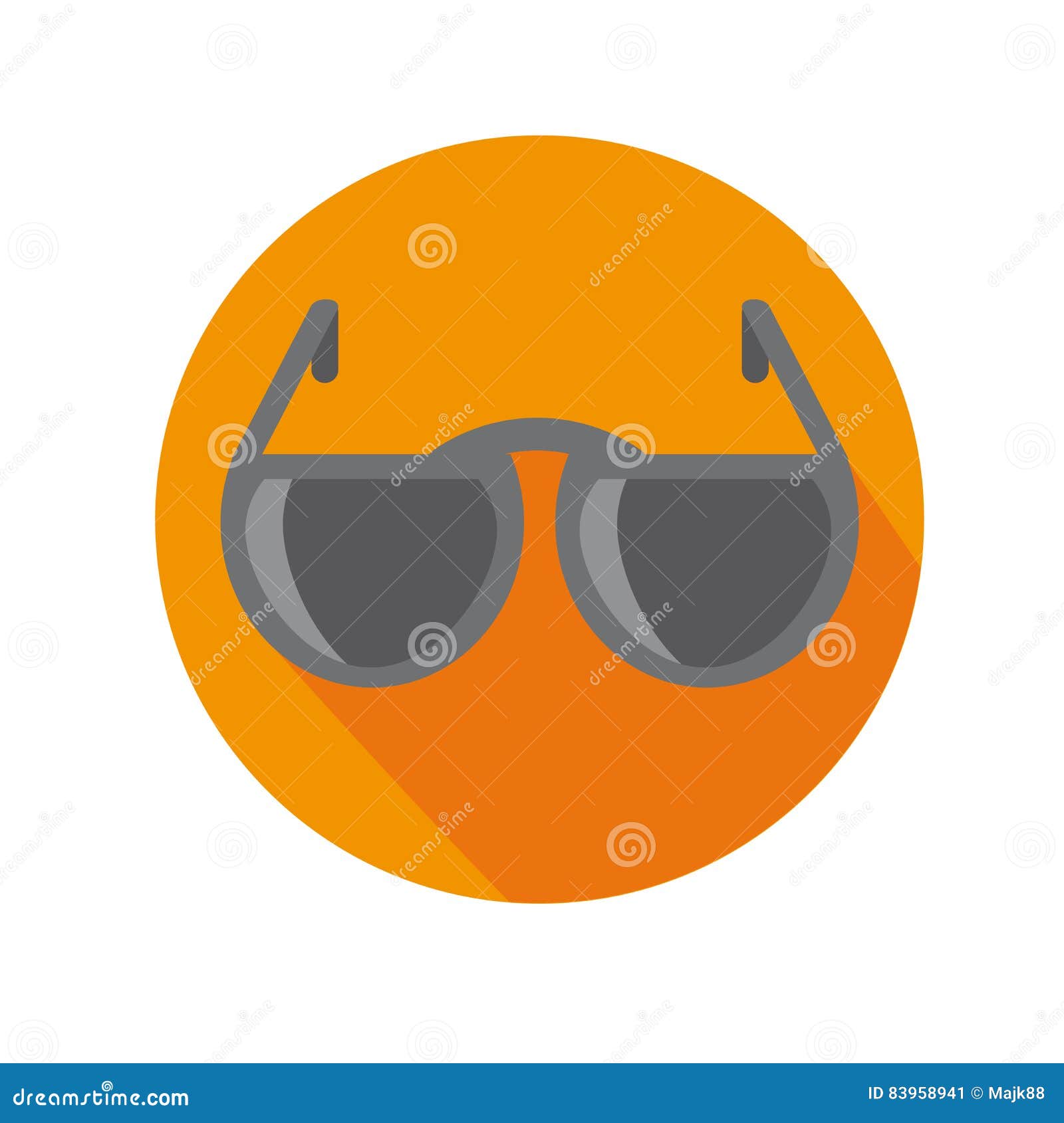 Flat Icon with Sunglasses Long Shadow Stock Illustration Illustration of accessory, design