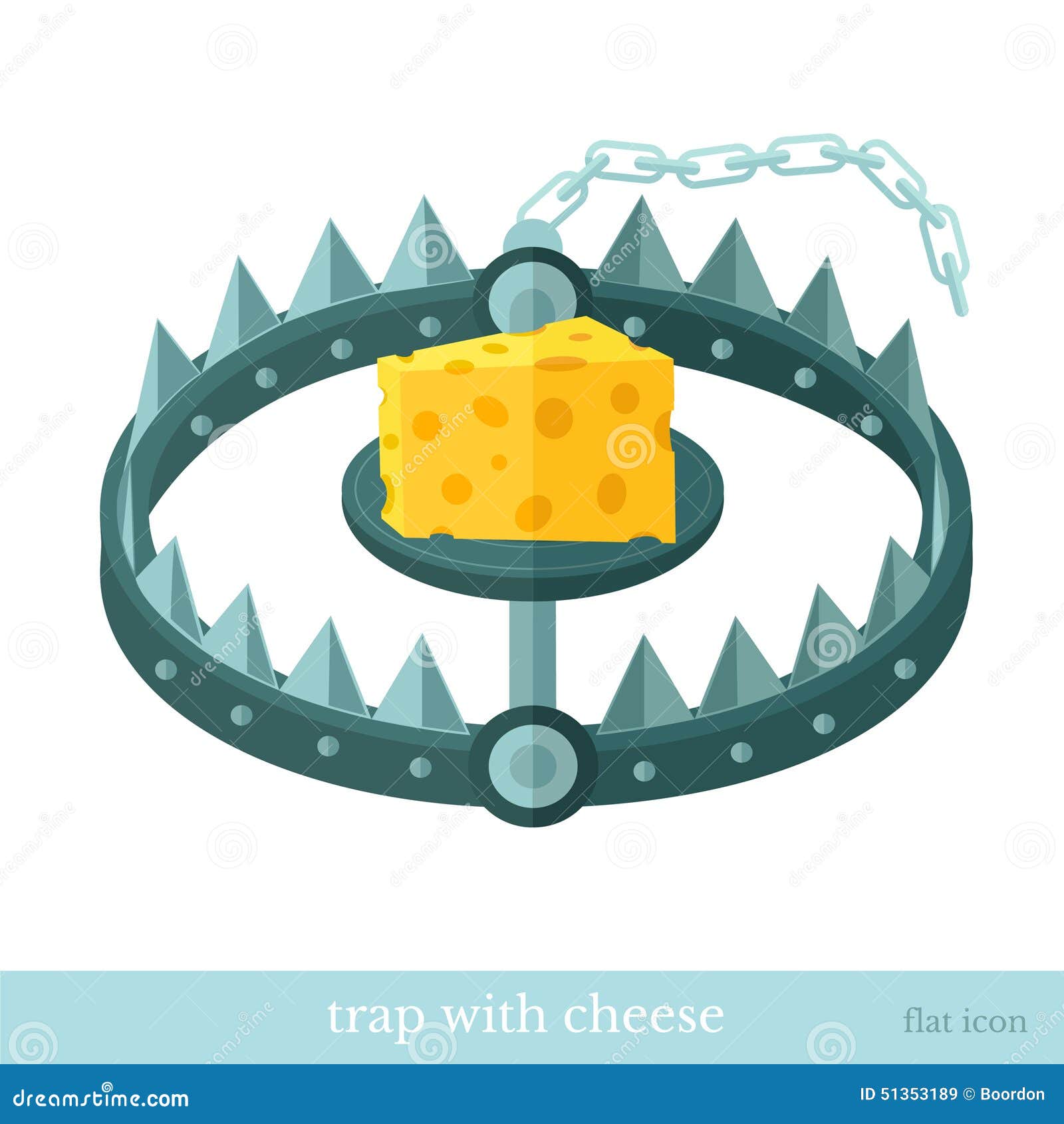 Flat icon trap with cheese stock vector. Illustration of vector 51353189