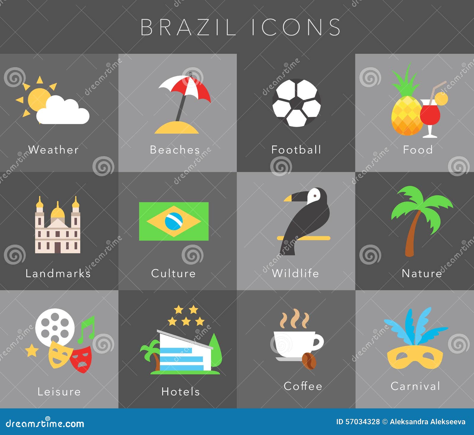 brazil infographic icons brazil infographic icons