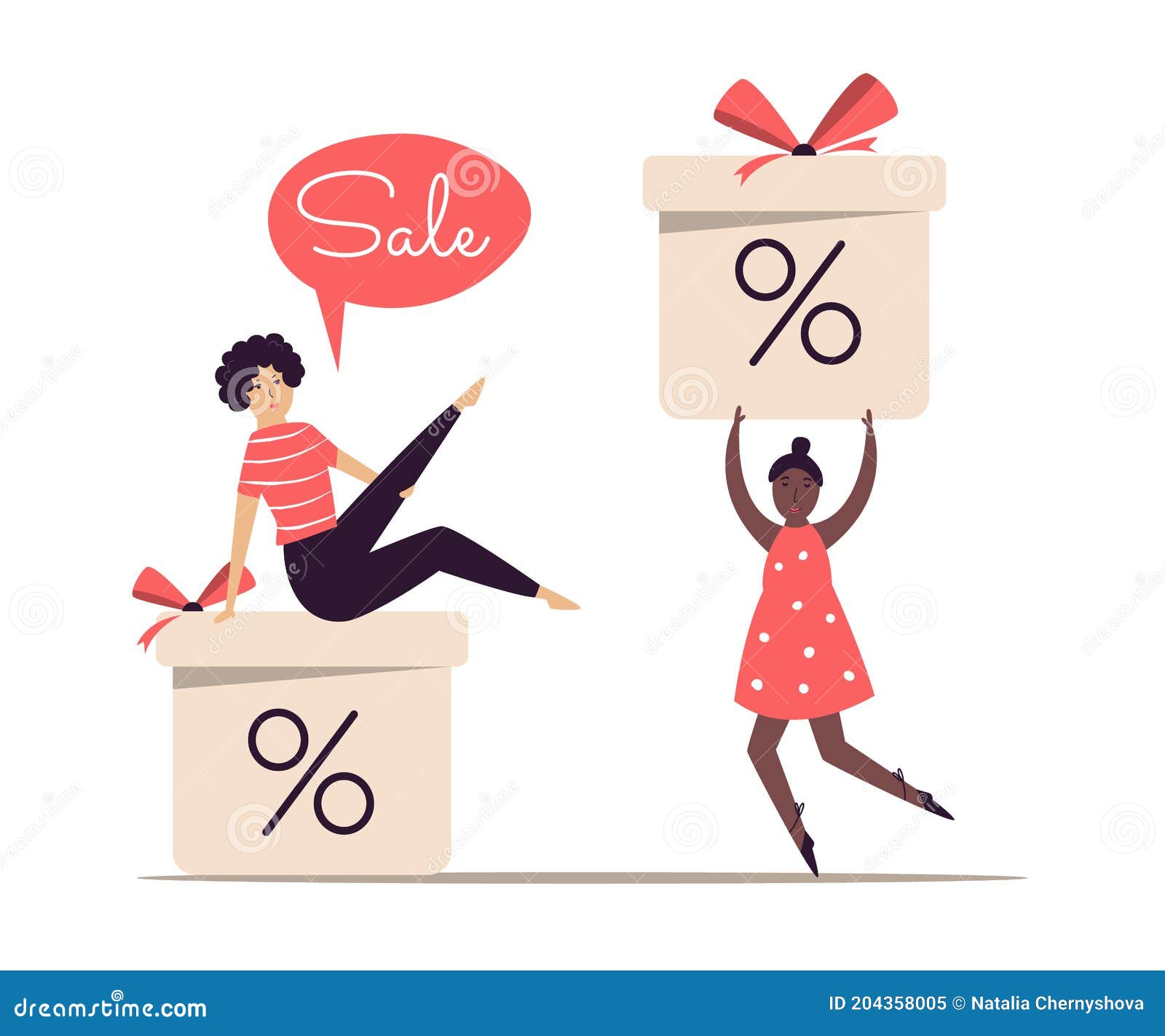 Sales Woman Offers Discount Clothes on Sale. Boutique Sale Stock Vector -  Illustration of background, girl: 187913064