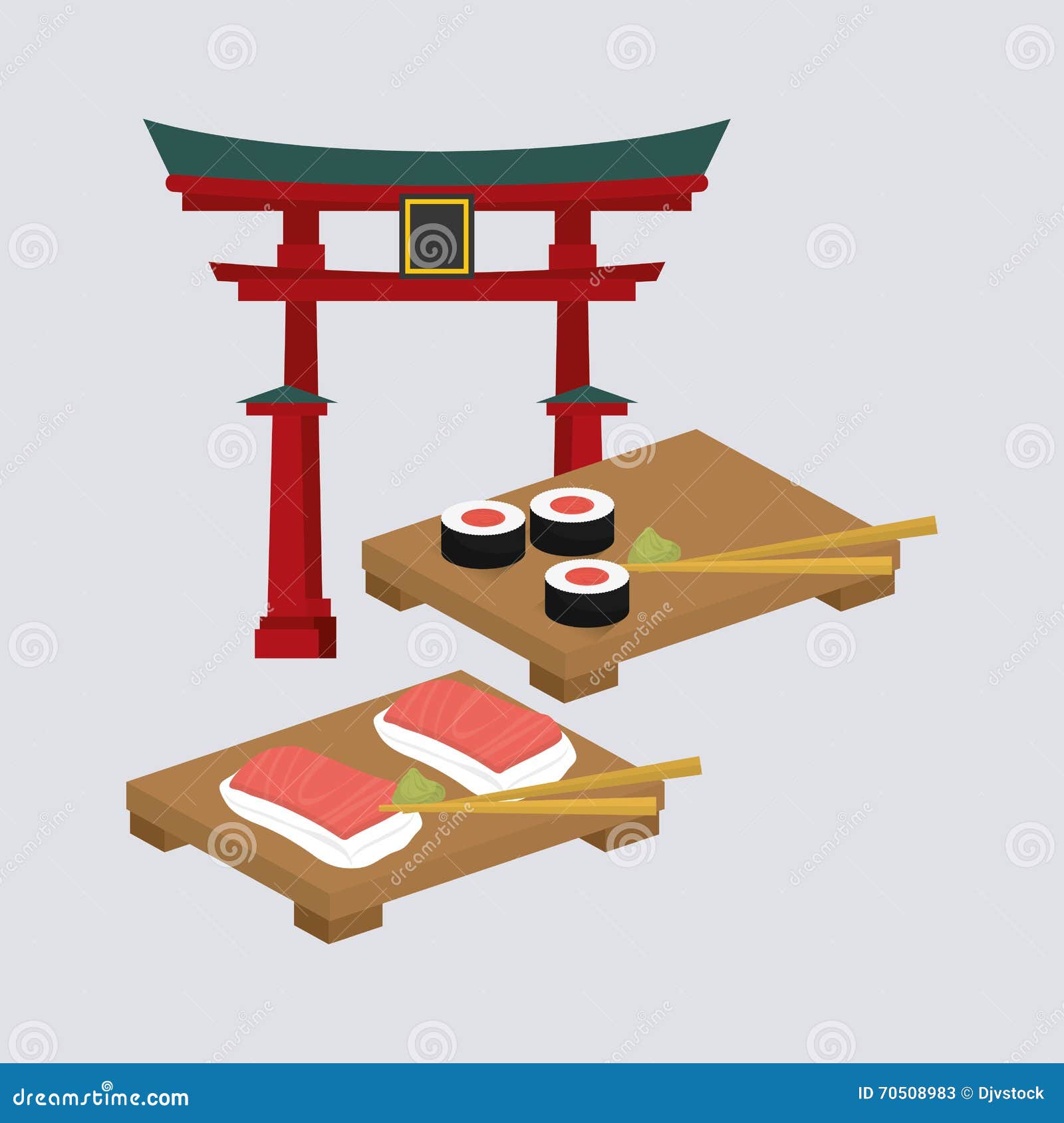 Flat Illustration Of Japan Design Stock Vector - Illustration of