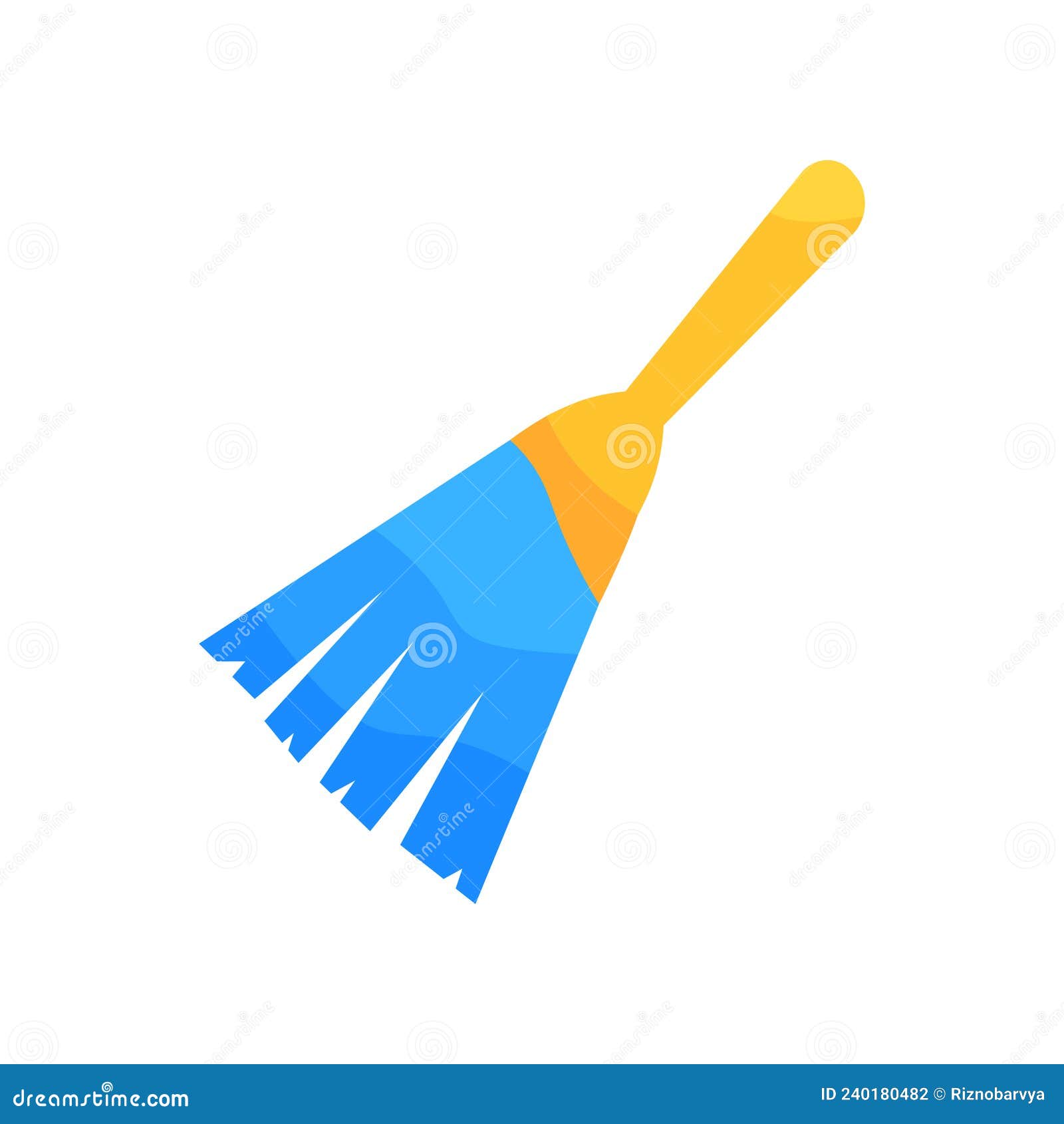 Flat Illustration of Paintbrush in Blue Paint Stock Vector