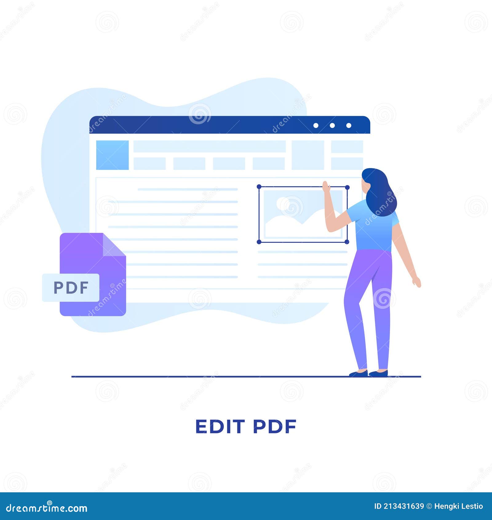 flat  pdf edit file concept