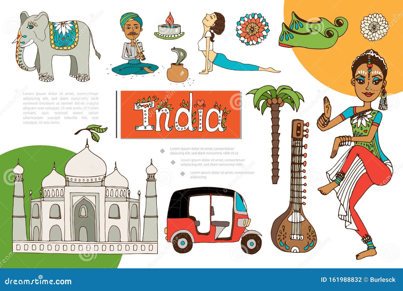 India Map And Elements Infographic Vector CartoonDealer Com