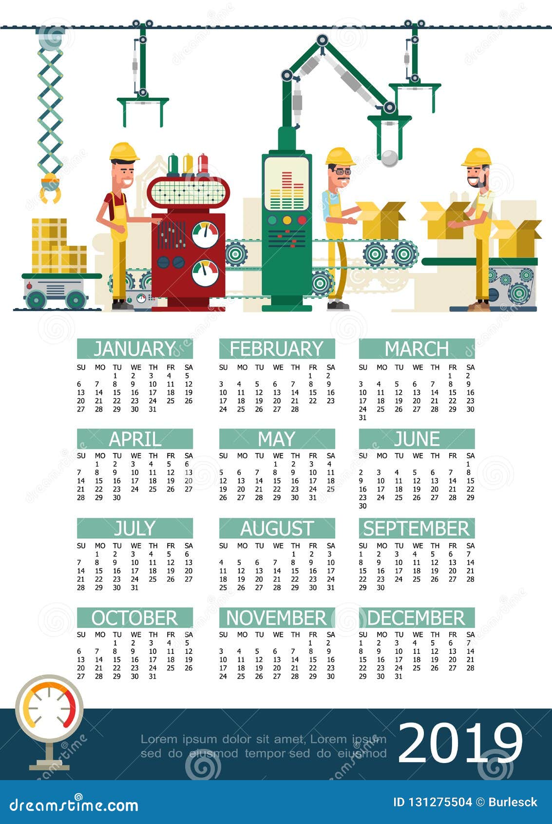 Industrial Calendar Design Lexy Celestina